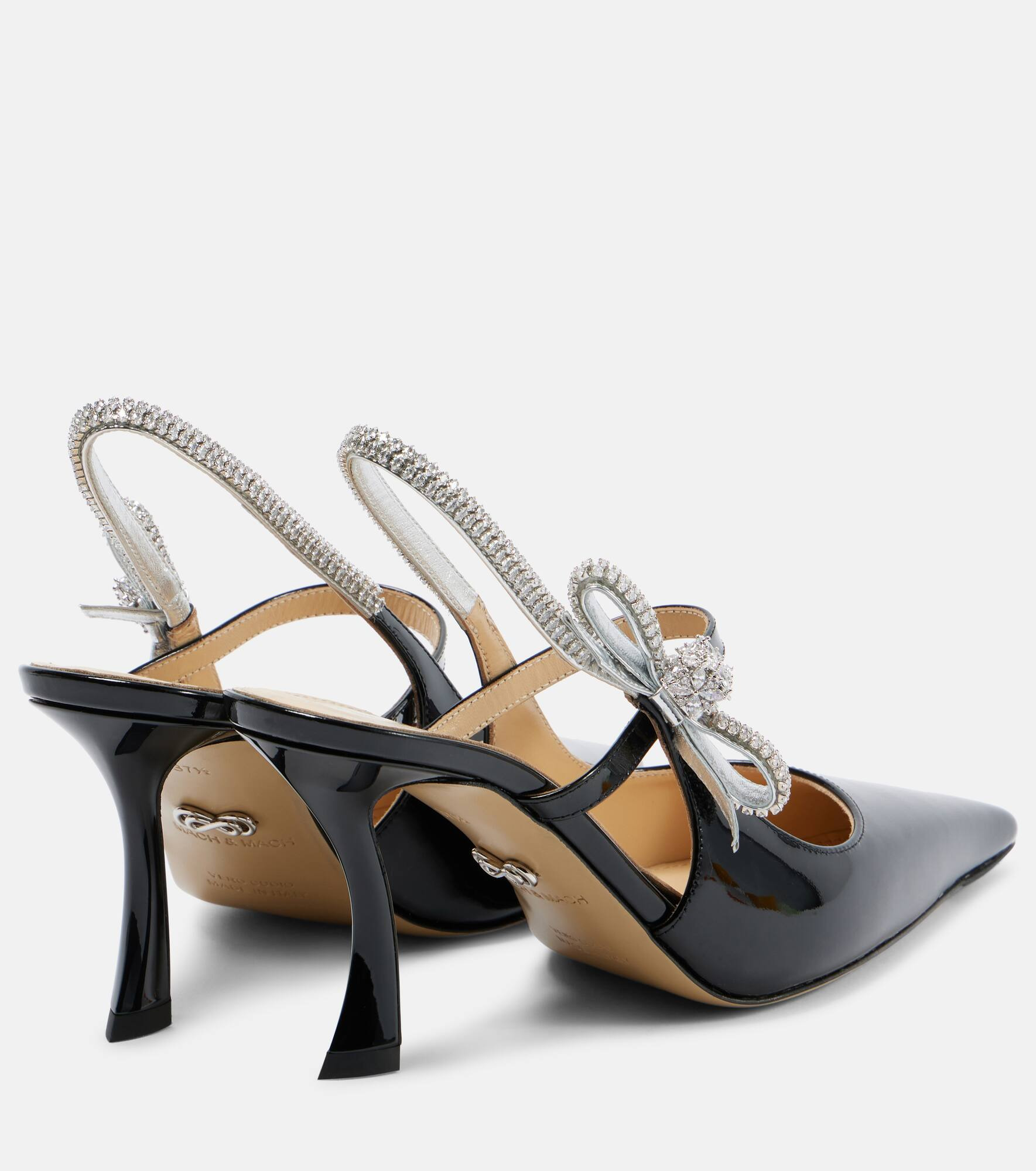 Crystal Cube embellished leather pumps - 2