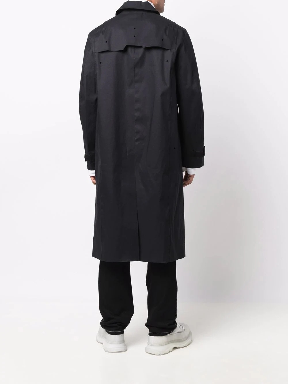 logo-badge longline trench coat - 4