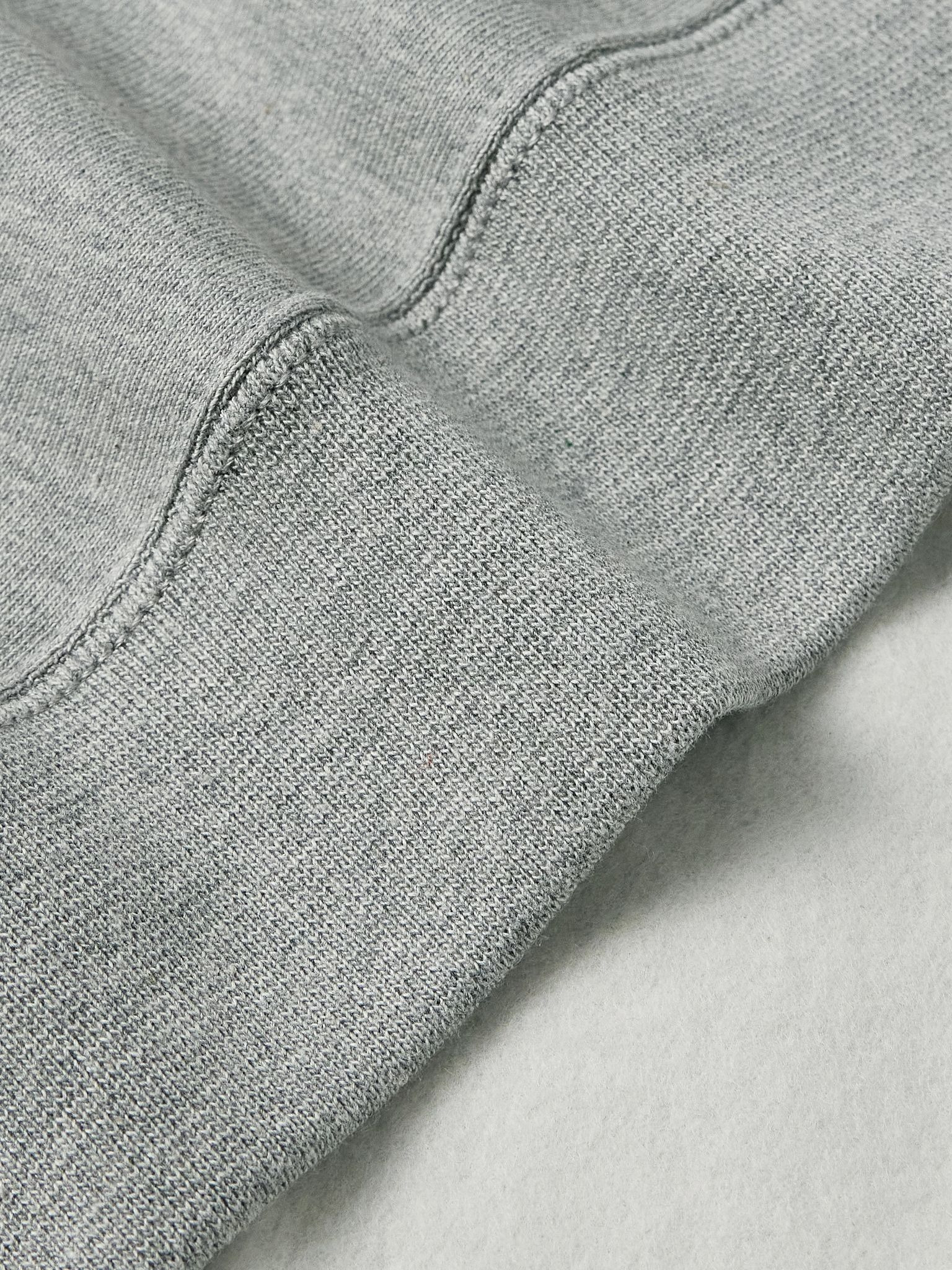 Solo Swoosh Oversized Logo-Embroidered Cotton-Blend Jersey Sweatshirt Gray - 4