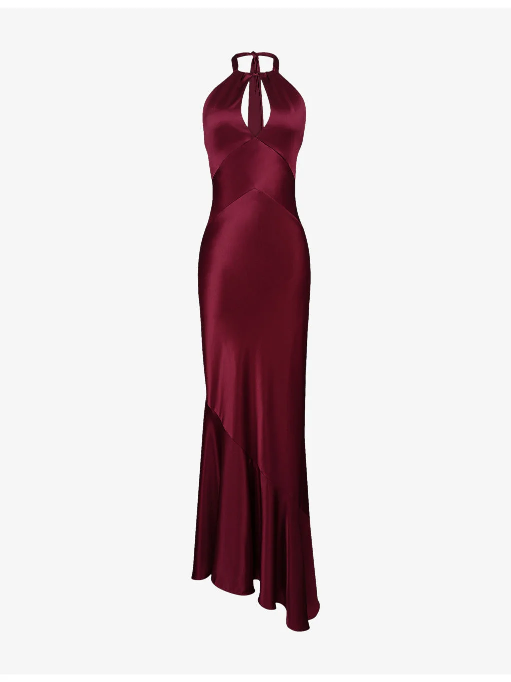 Oliviana Halter-Neck Satin Maxi Dress - 1