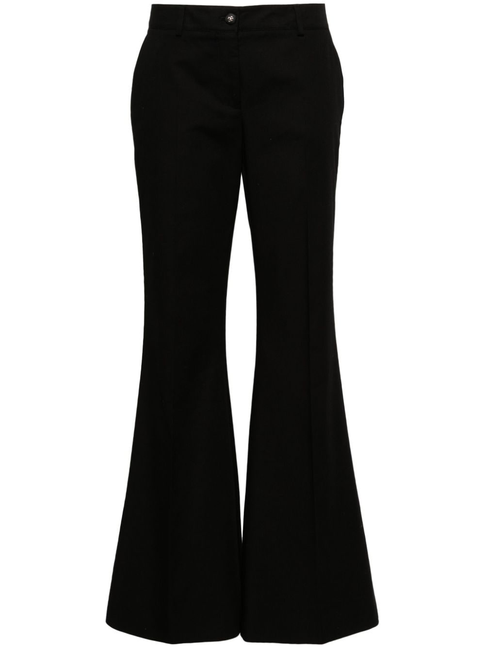 mid-rise twill flared trousers - 1