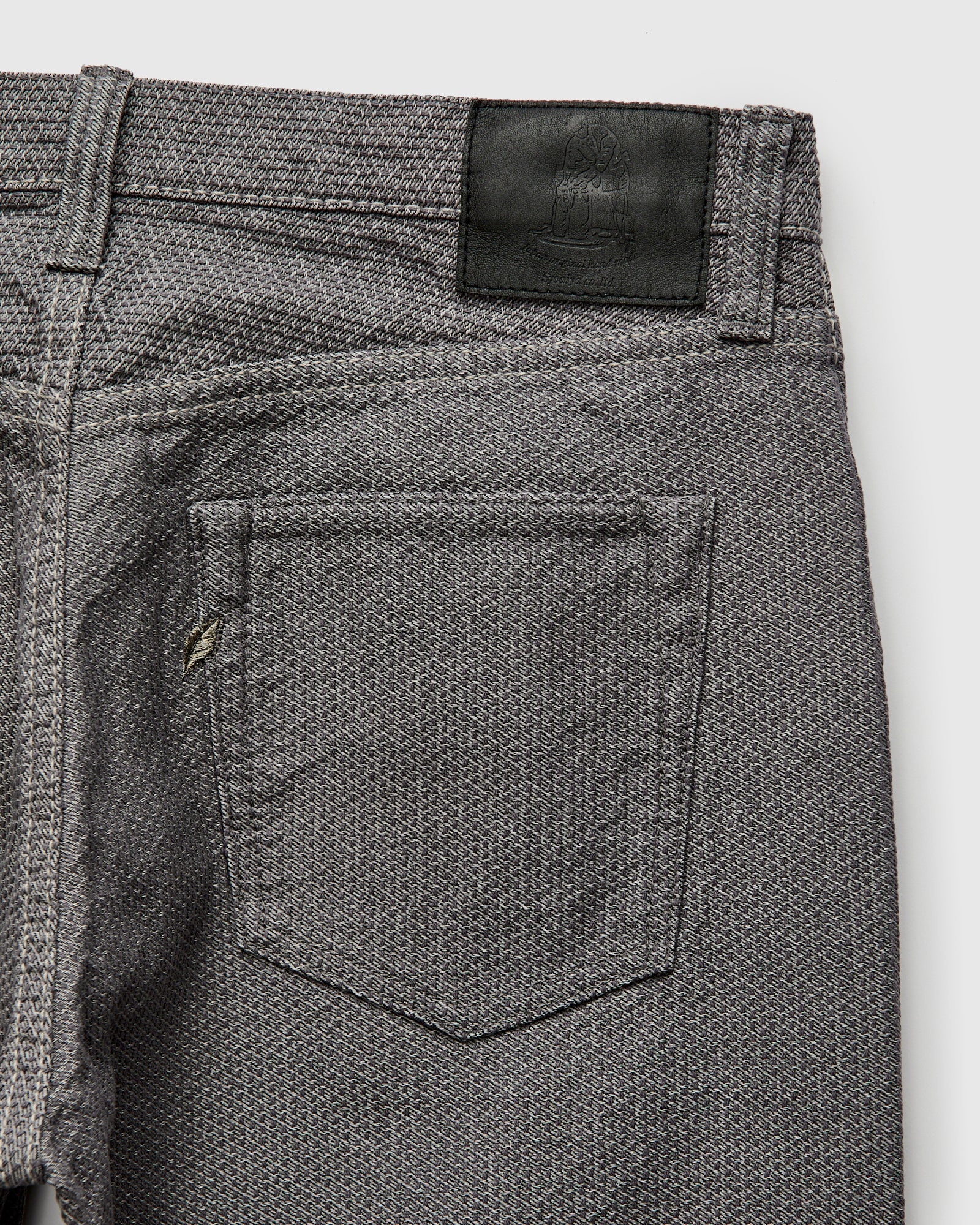 1178-GRY Gray x Black Sashiko Denim - Regular Straight Fit - 3