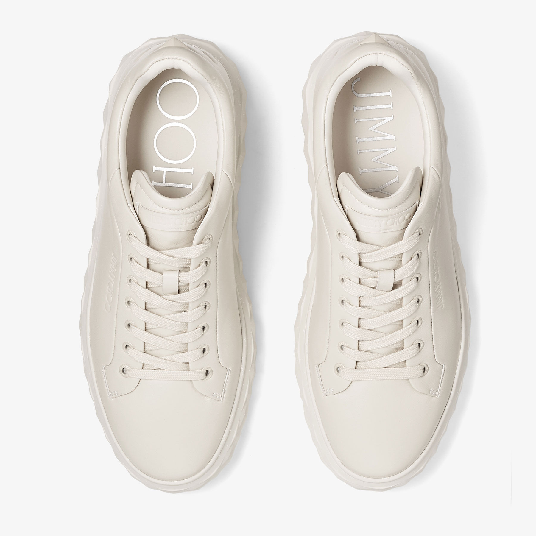Diamond Maxi/M II
Chalk Nappa Leather Platform Trainers - 4