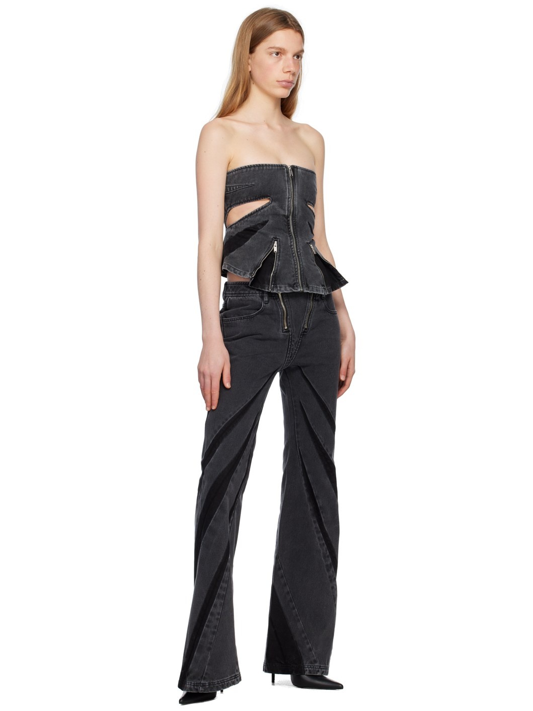 Black Striped Jeans - 4