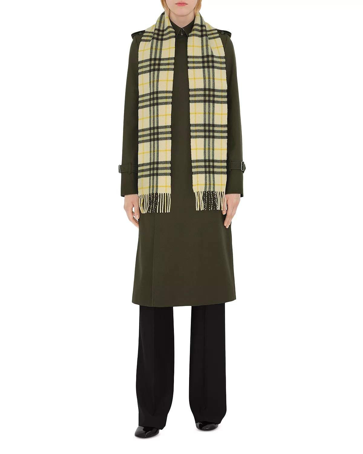 Narrow Check Cashmere Scarf - 2