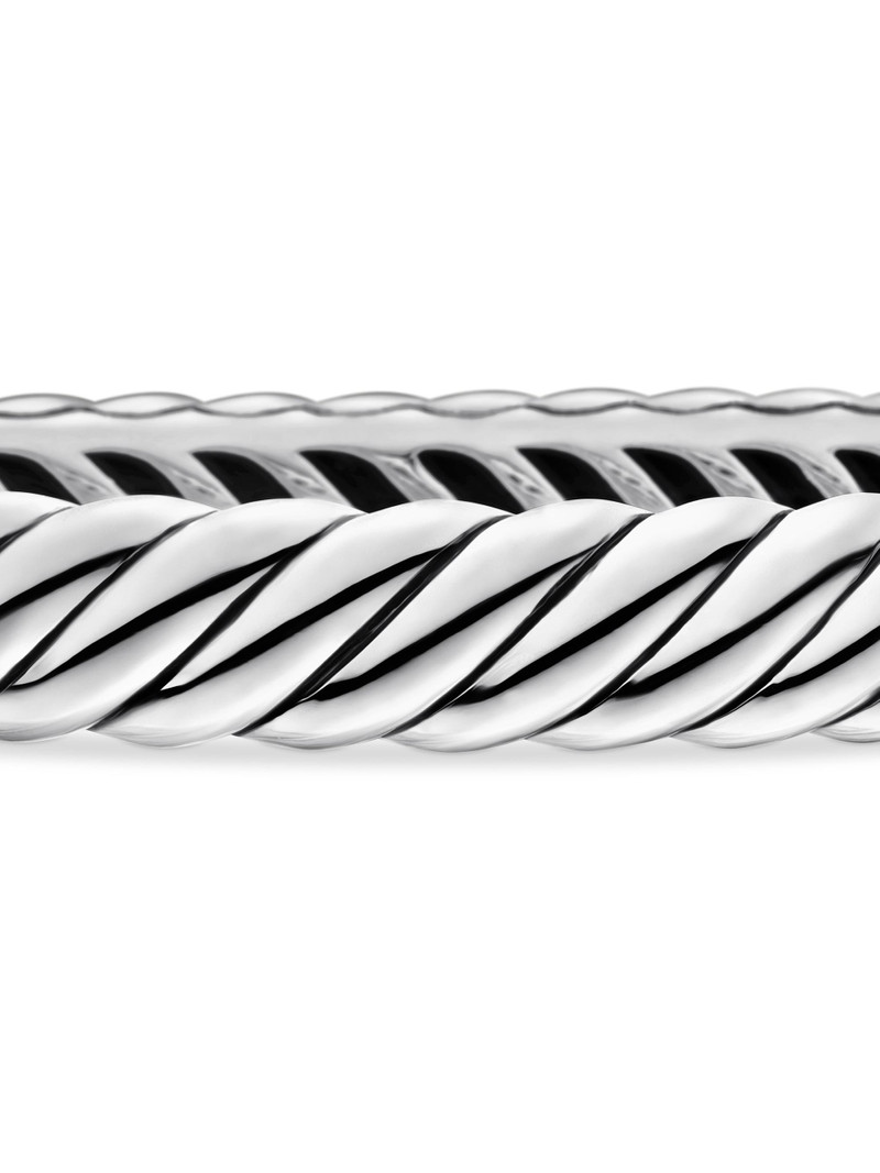 Women's Sculpted Cable Bangle Bracelet in Sterling Silver, 7mm - Sterling Silver 6