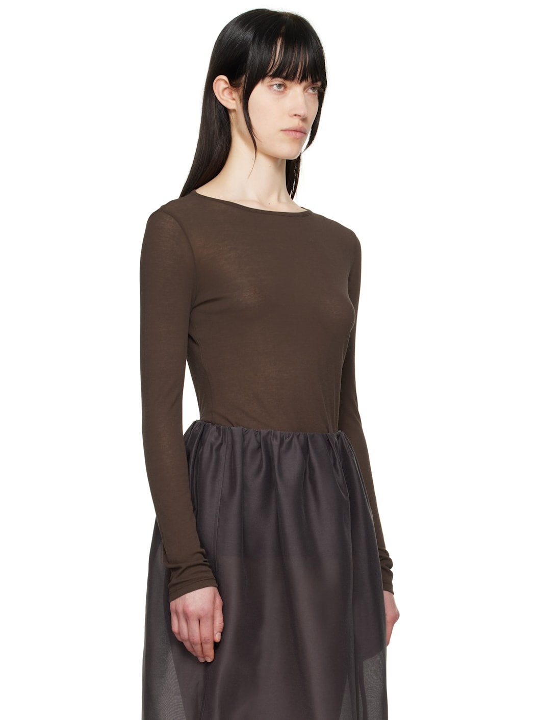 Brown Round T-shirt - 2