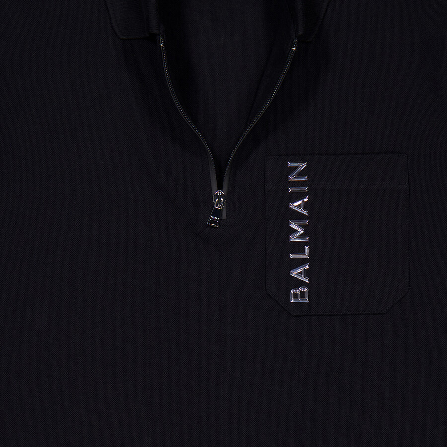Balmain Laminato Logo-Lettering Polo Shirt - 2