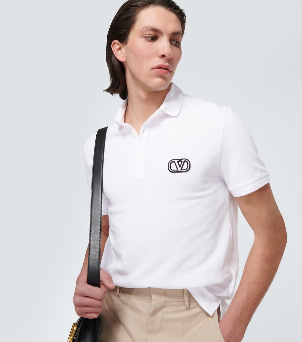 VLogo embroidered piqué polo shirt - 5