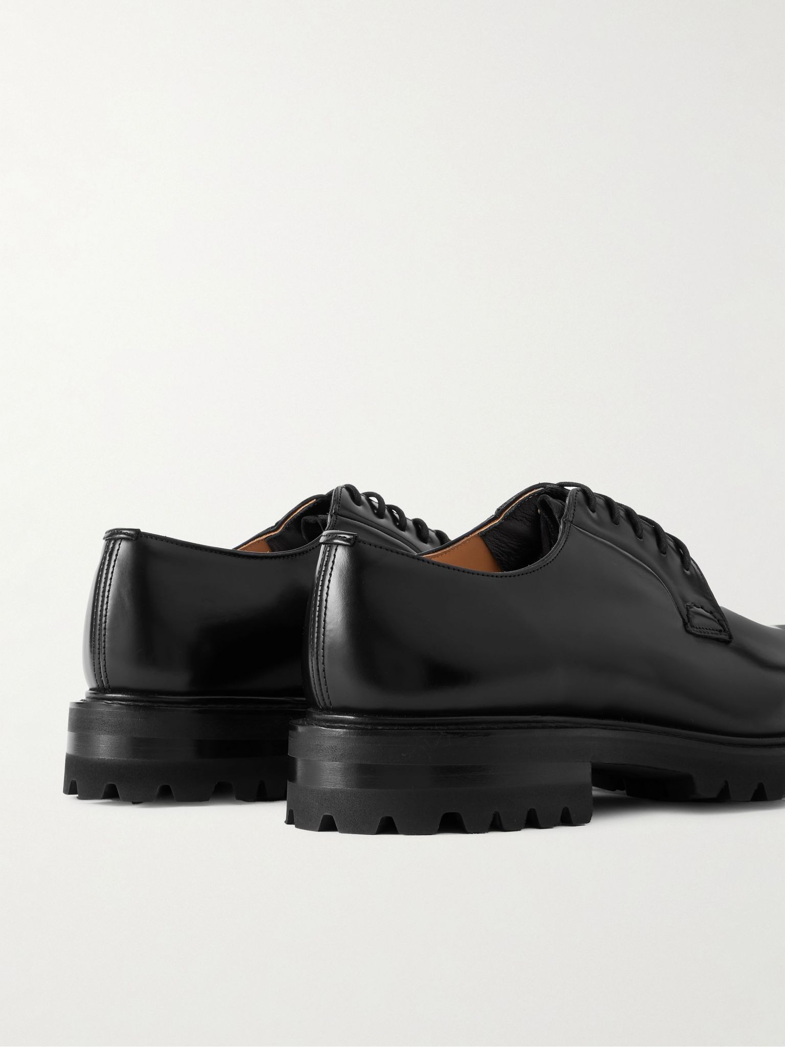 Shannon Glossed-Leather Derby Shoes Black - 5