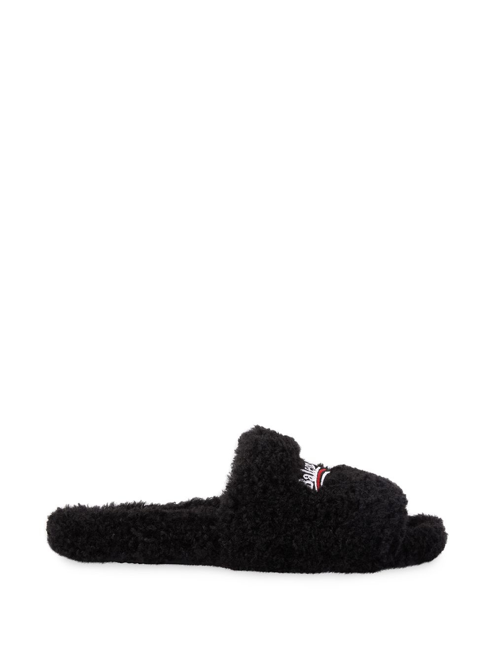 campaign-logo faux-shearling slides - 1