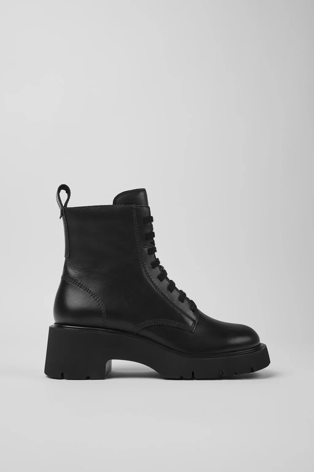 Milah Black Leather Ankle Boots for Women. - 1