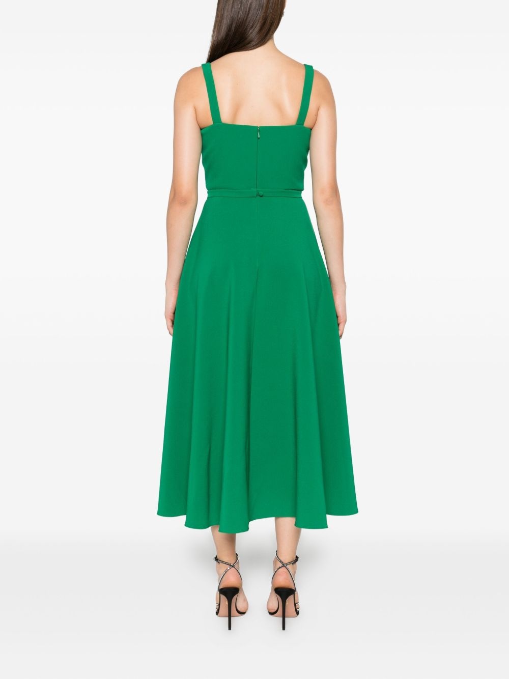 square-neck flared midi day dress - 4