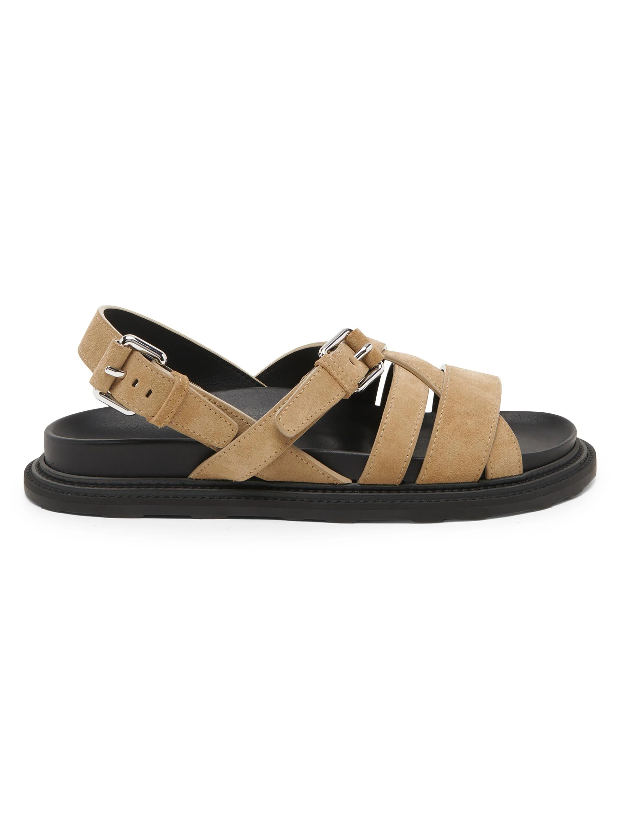 Men's Suede Buckle Sandals - Beige - 1