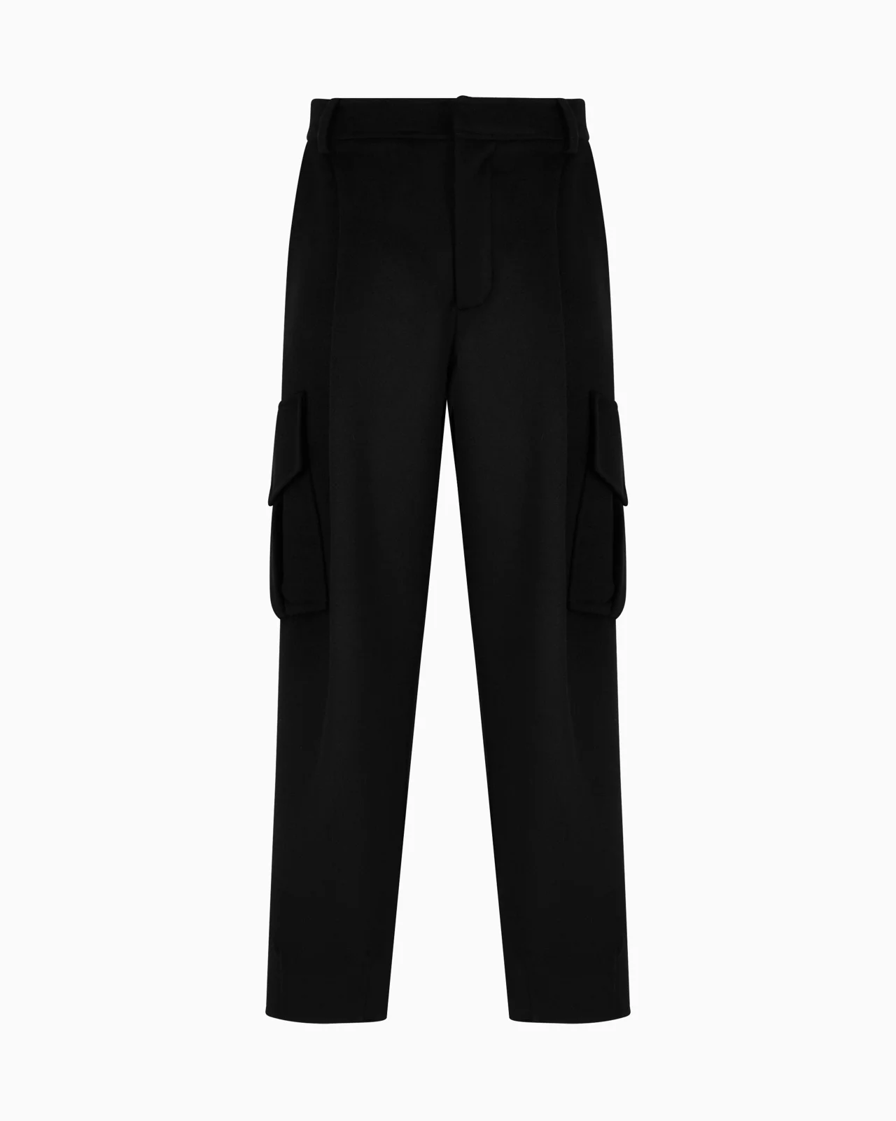 ONE-PLEAT CARGO TROUSERS IN DOUBLE CASHMERE CLOTH - 1