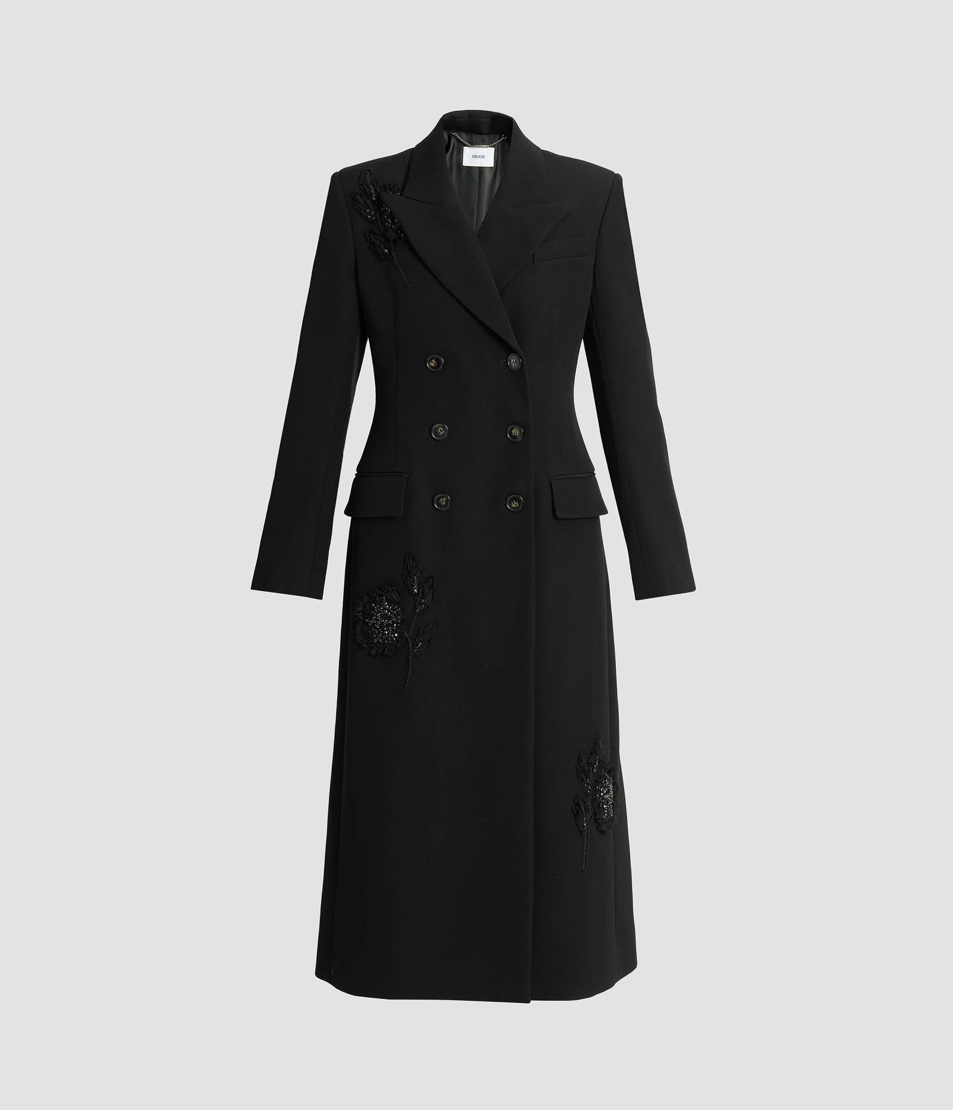 EMBROIDERED GRAIN DE POUDRE TAILORED COAT - 1