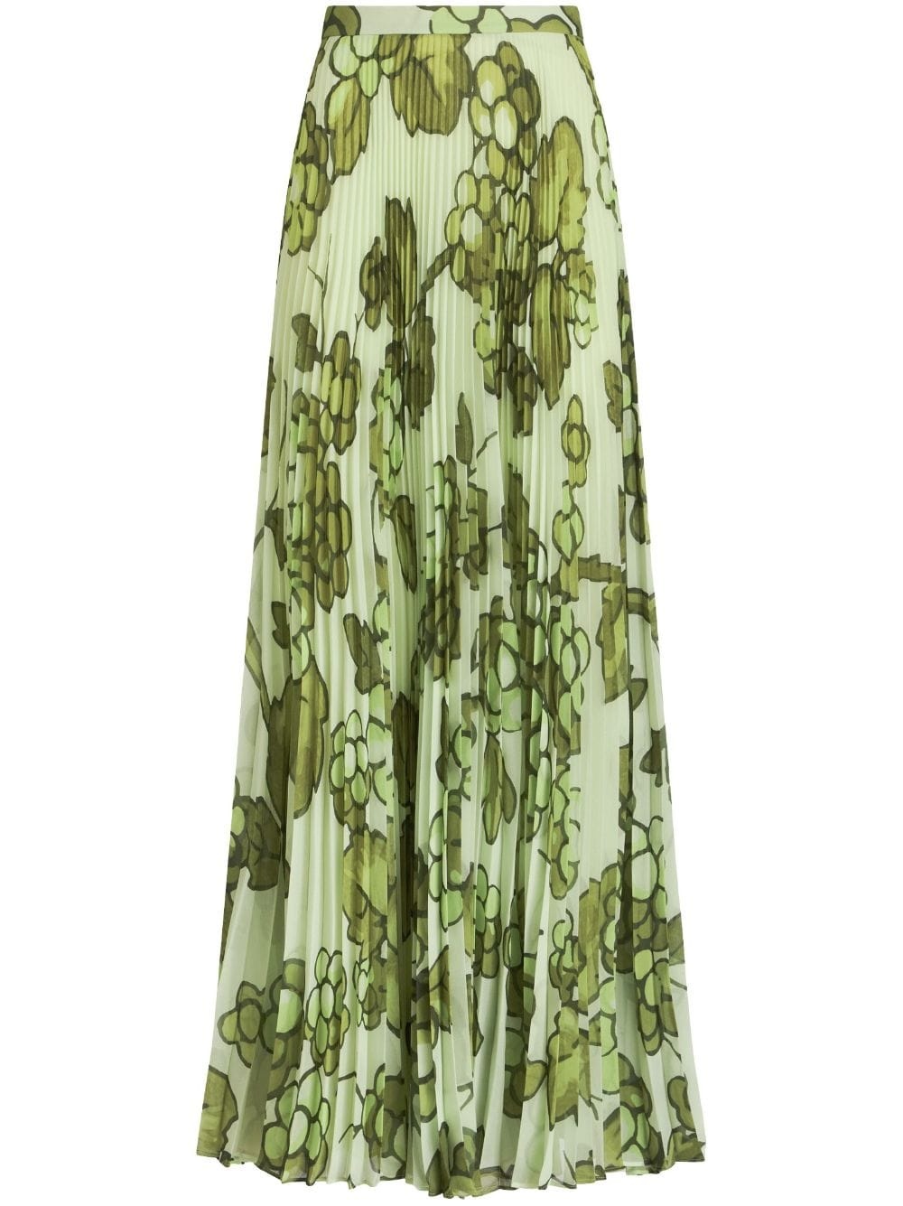 Berry-print pleated maxi skirt - 1