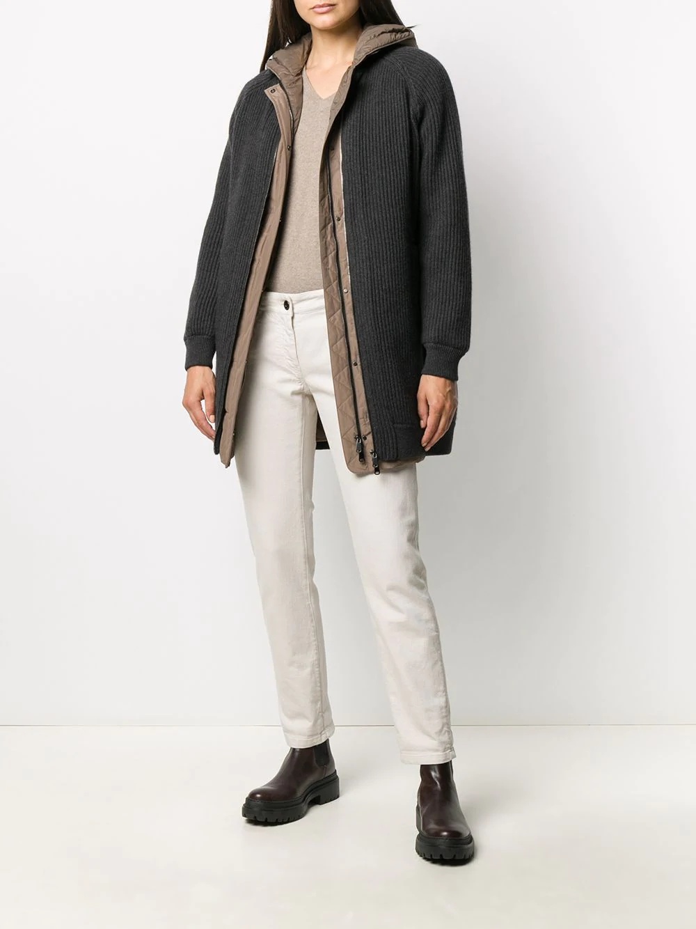 layered zip-up jacket - 2