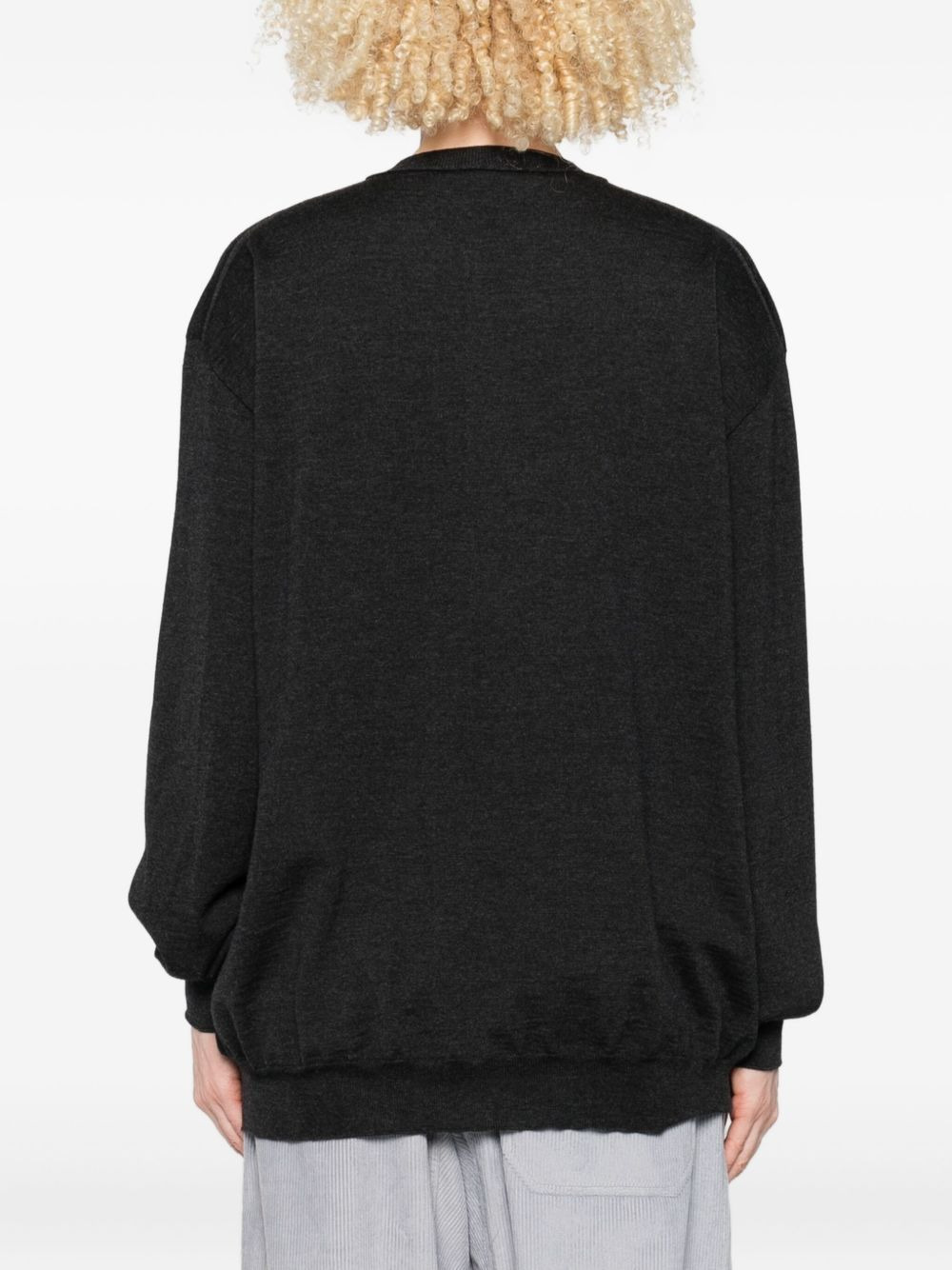 v-neck wool sweater - 4