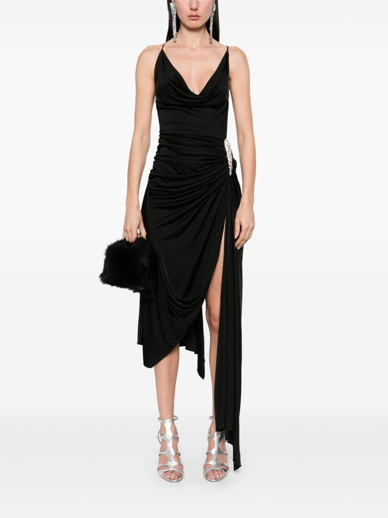 David Koma crystal-claw detailed asymmetric midi dress outlook