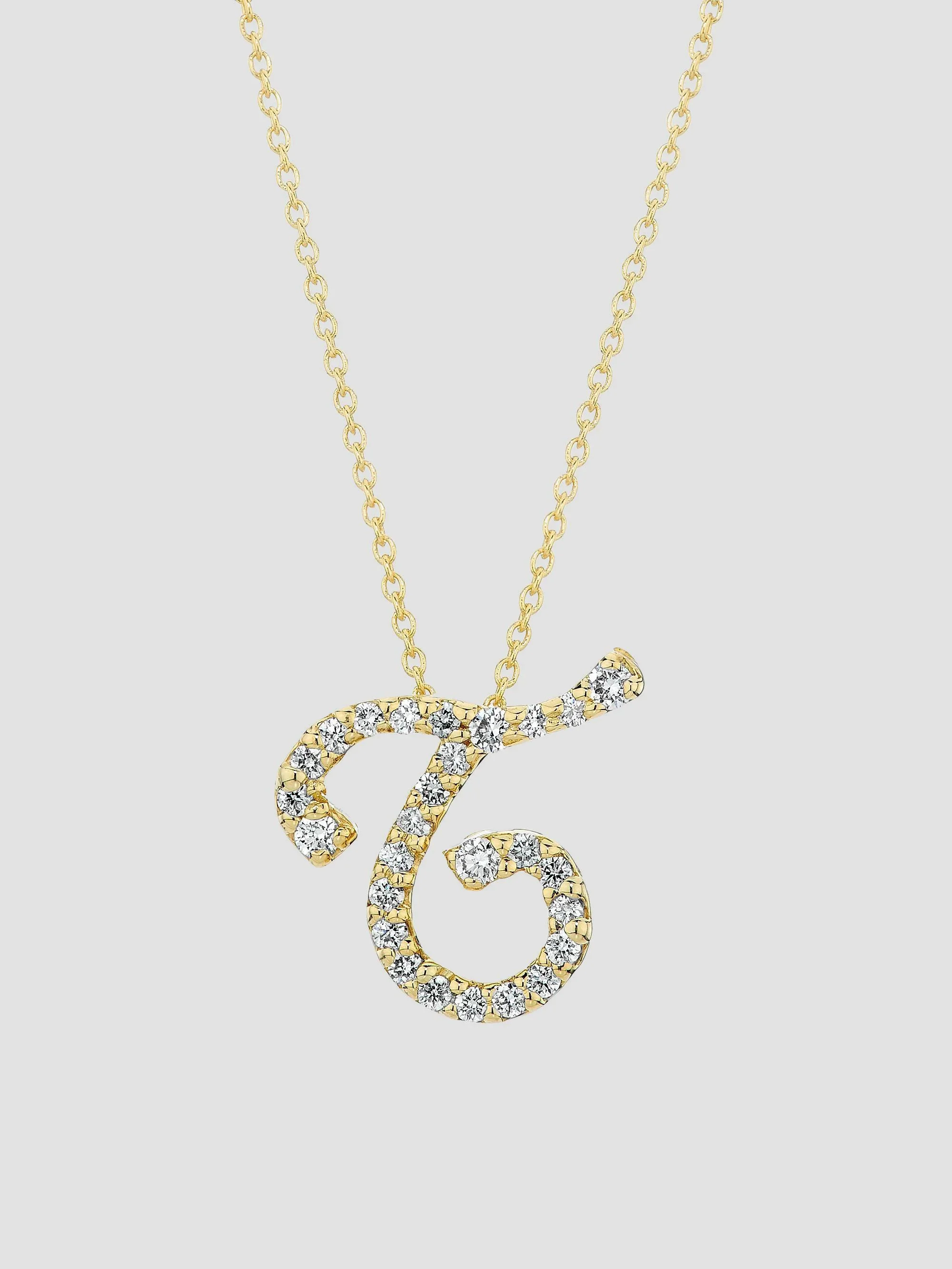 Women's Tiny Treasures Script Initial 18K Yellow Gold, Ruby & 0.24-0.34 TCW Diamond Pendant Necklace - 1