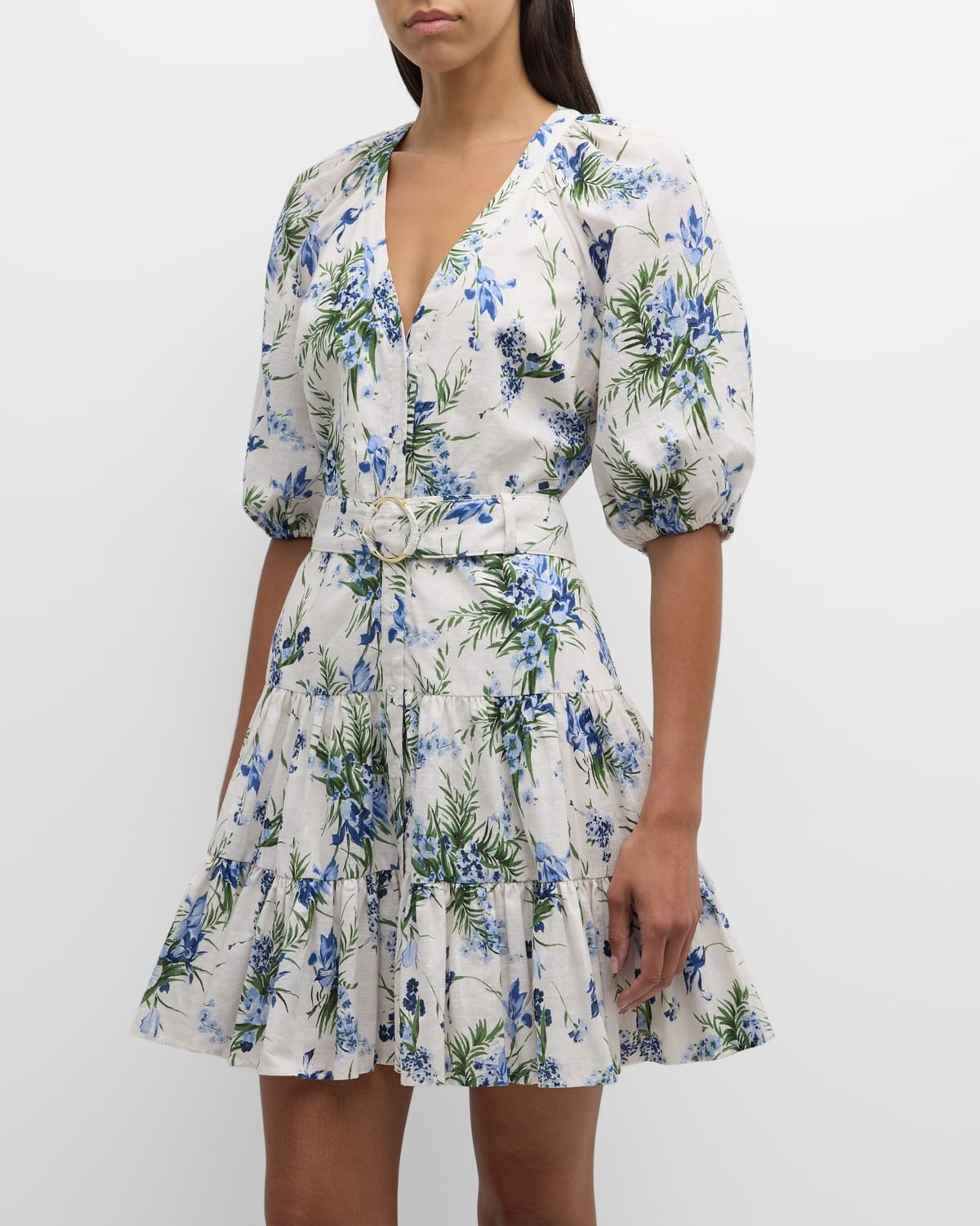 Dewey Floral Button-Front Mini Dress - 3