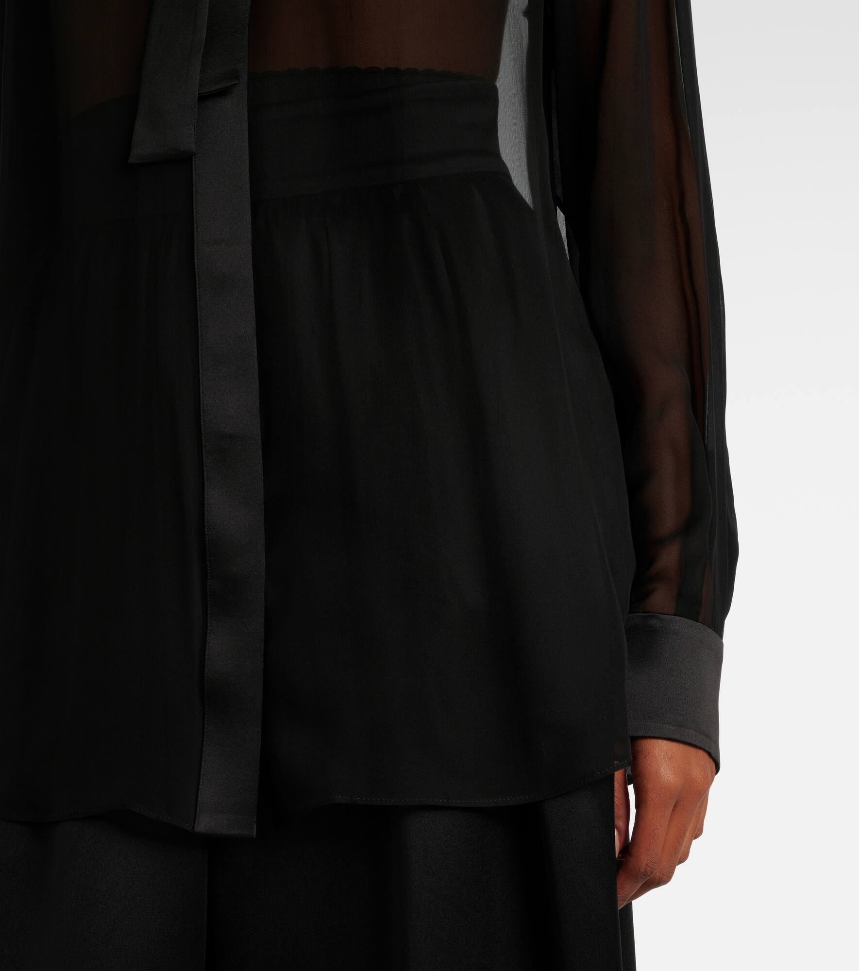 Tie-neck silk blouse - 5