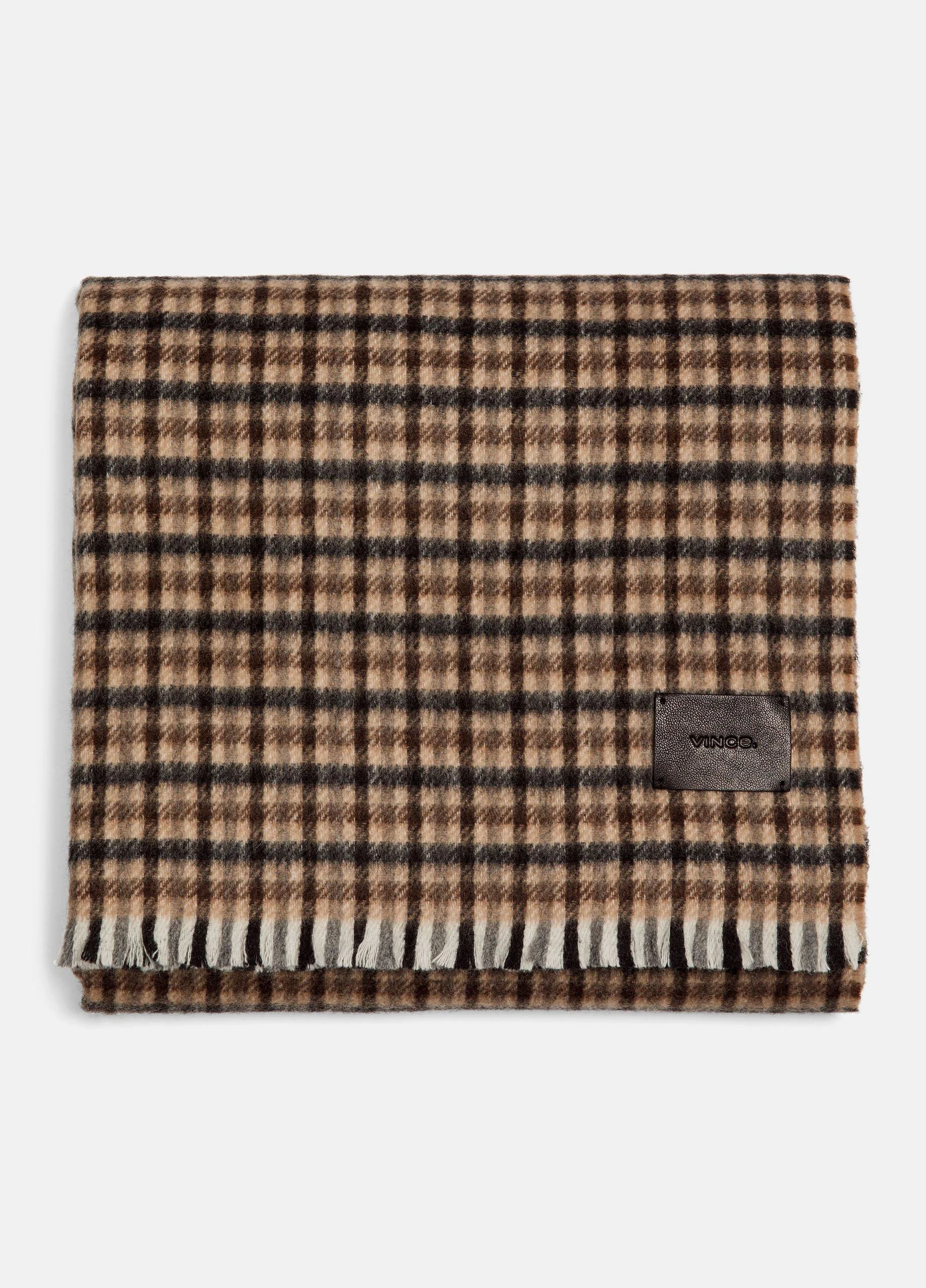 Gingham Wool-Cashmere Oversized Wrap - 1