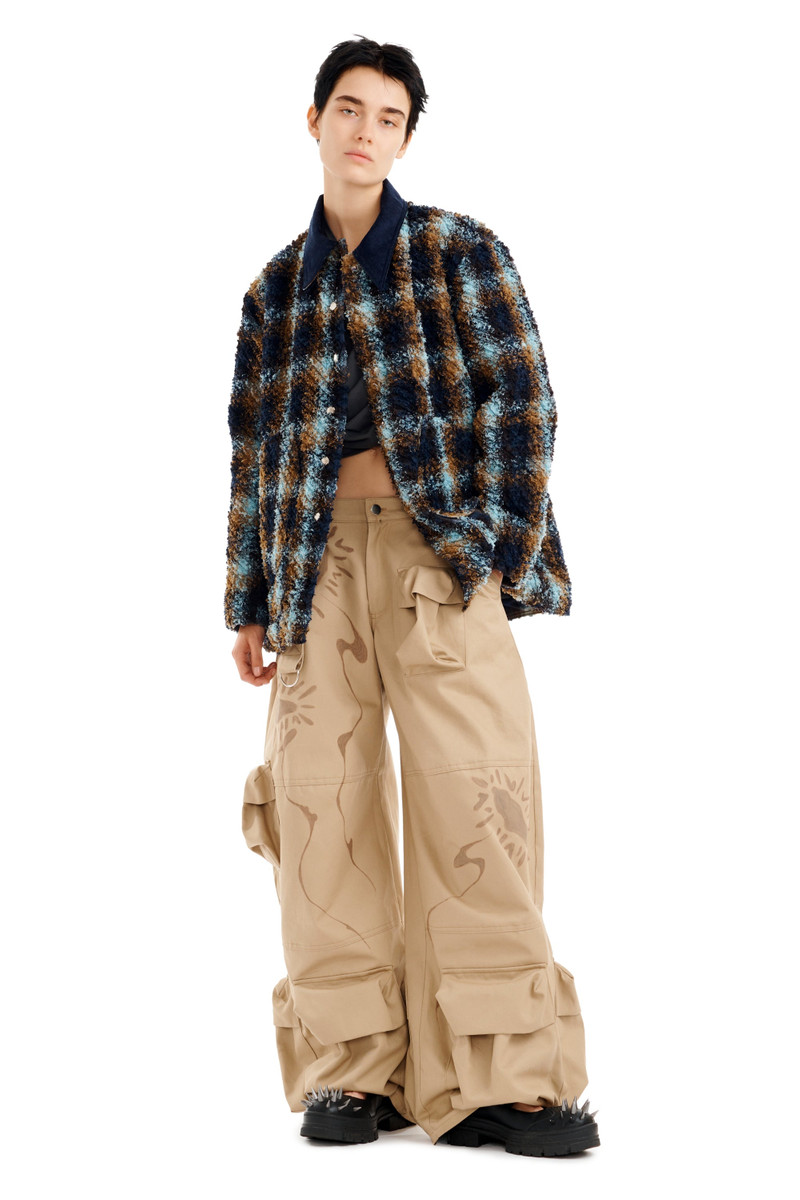 Collina Strada NAVY CAMEL PLAID STABLE JACKET outlook