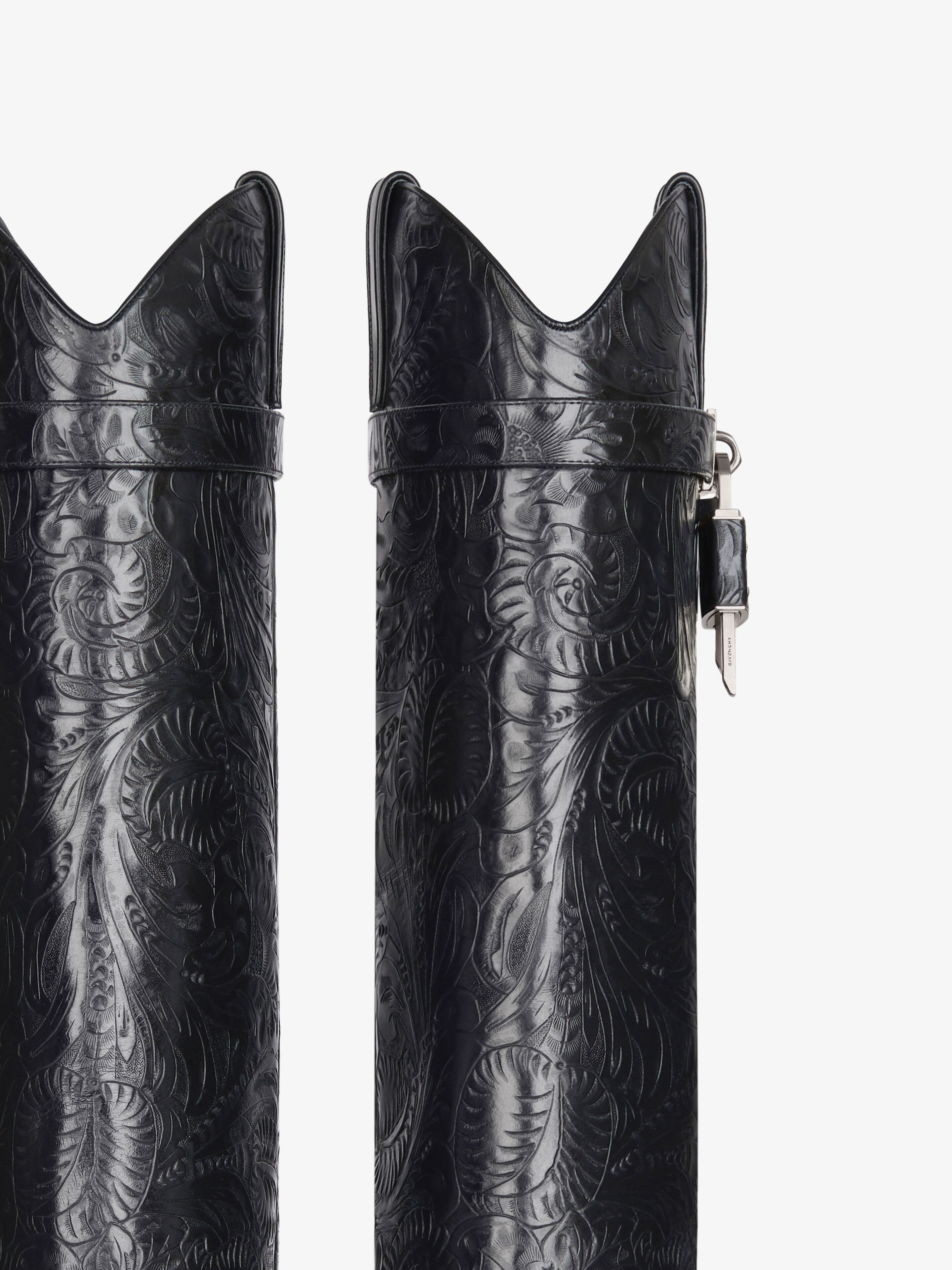 Givenchy SHARK LOCK COWBOY BOOTS IN LEATHER WITH WESTERN