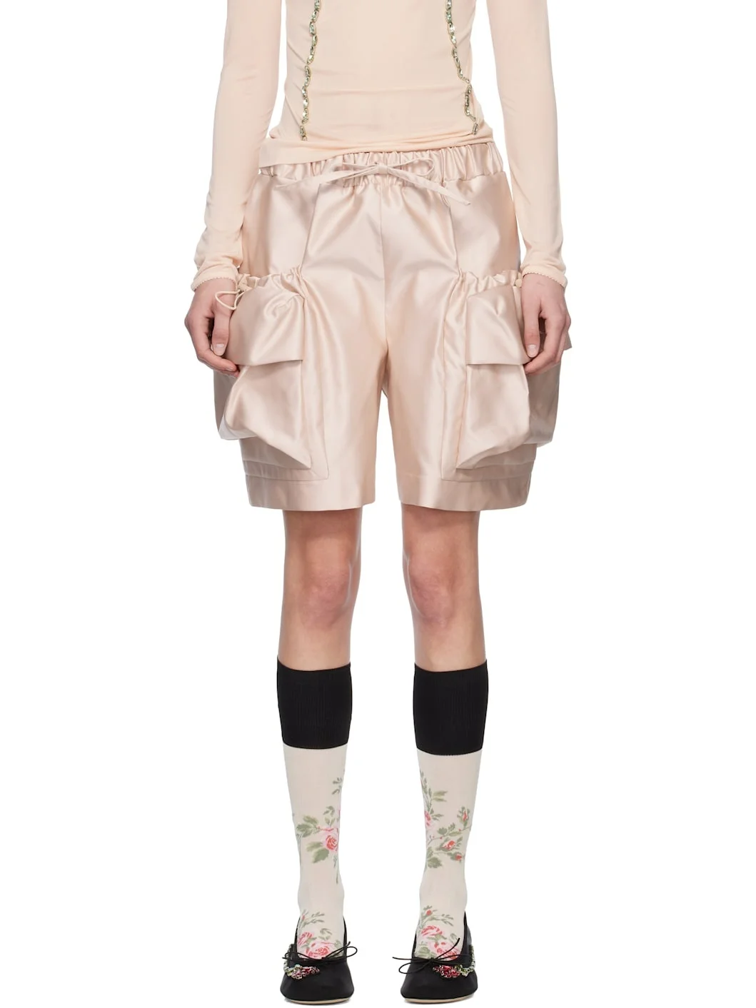 Pink Cargo Flap Shorts - 1