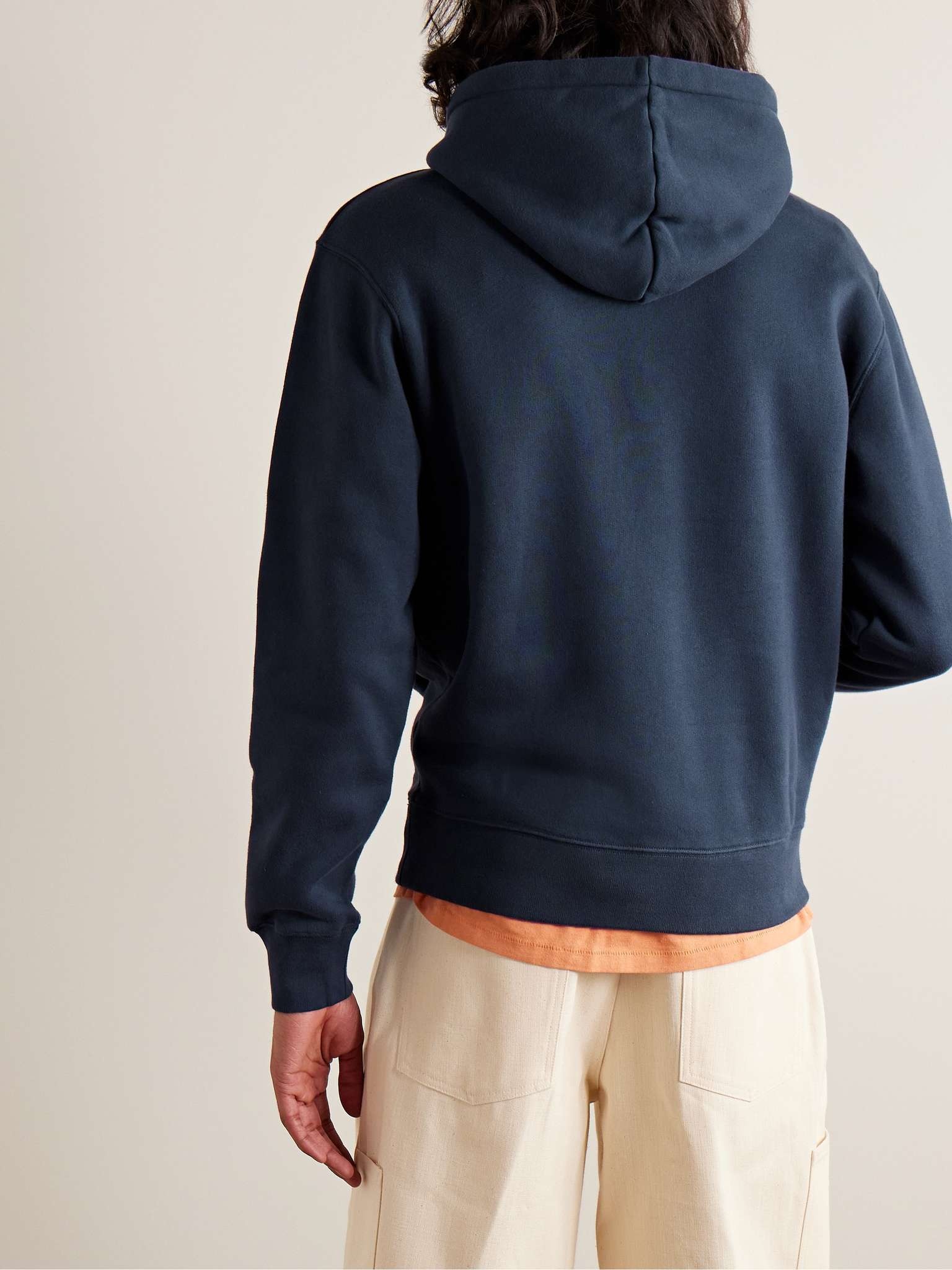Logo-Print Embroidered Cotton-Jersey Hoodie - 3