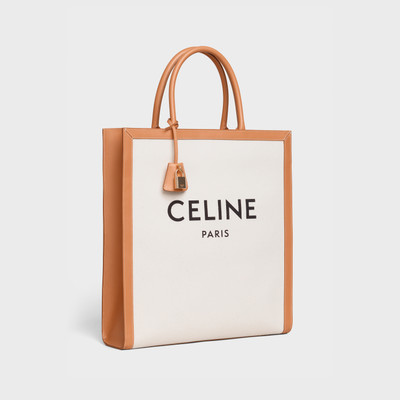 CELINE Vertical Cabas Celine in Canvas with Celine print and calfskin outlook