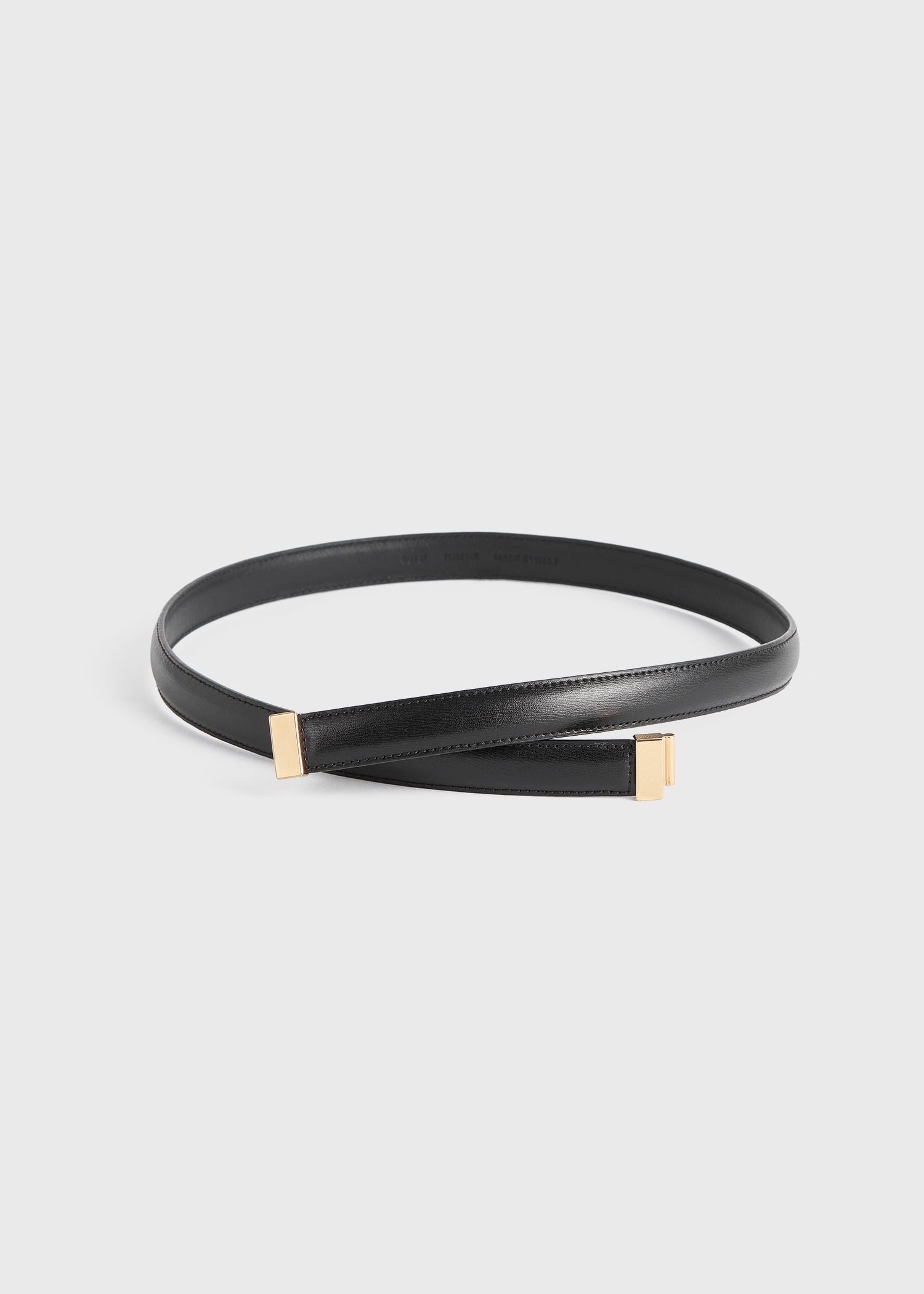 Slide clasp leather belt black - 5