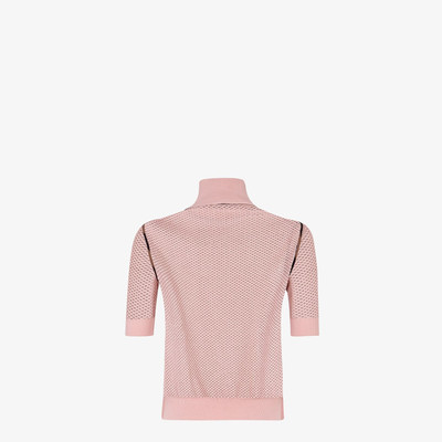 FENDI Pink mesh sweater outlook