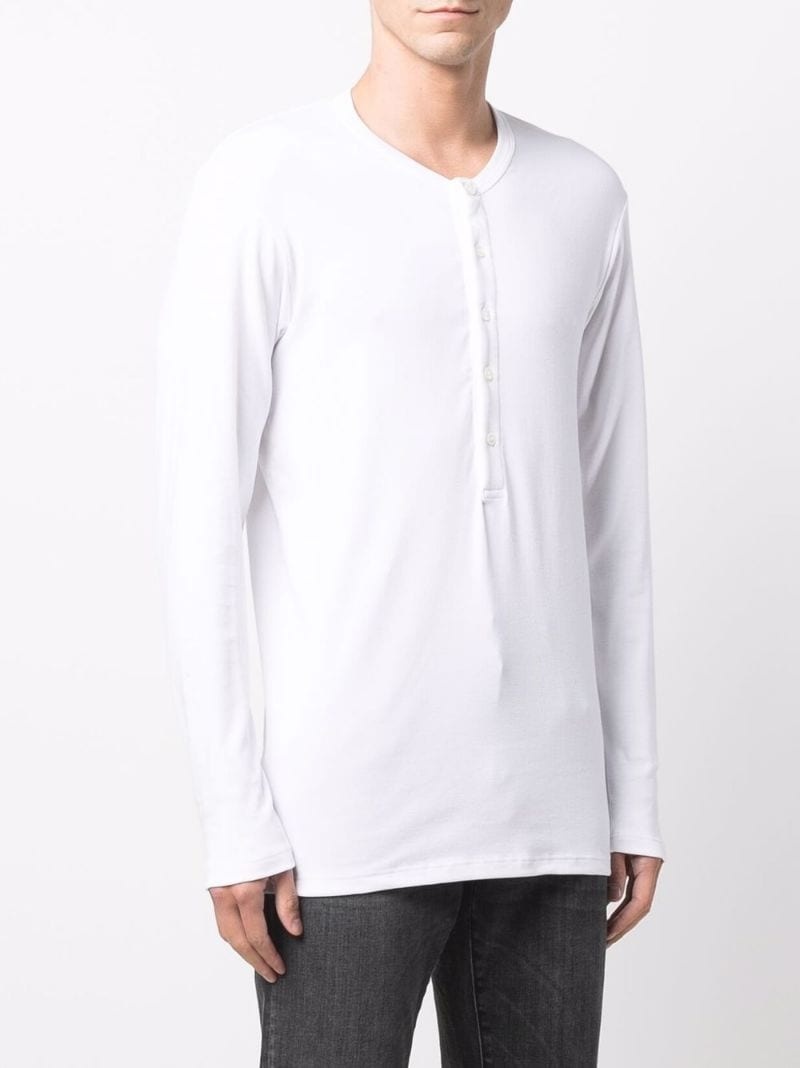 round-neck Henley T-shirt - 3