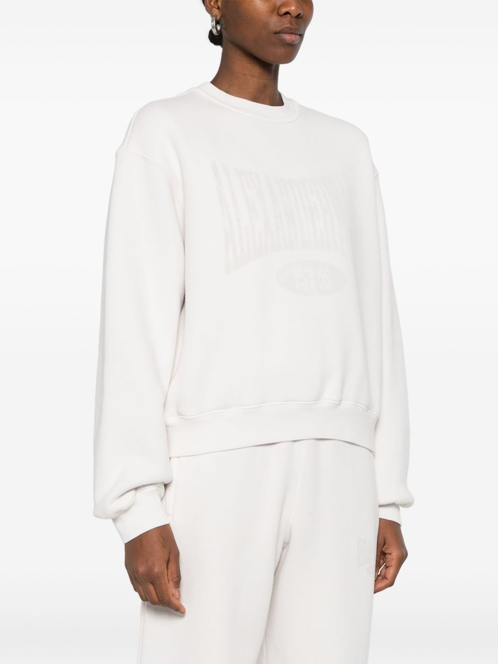 distressed-logo sweatshirt - 3