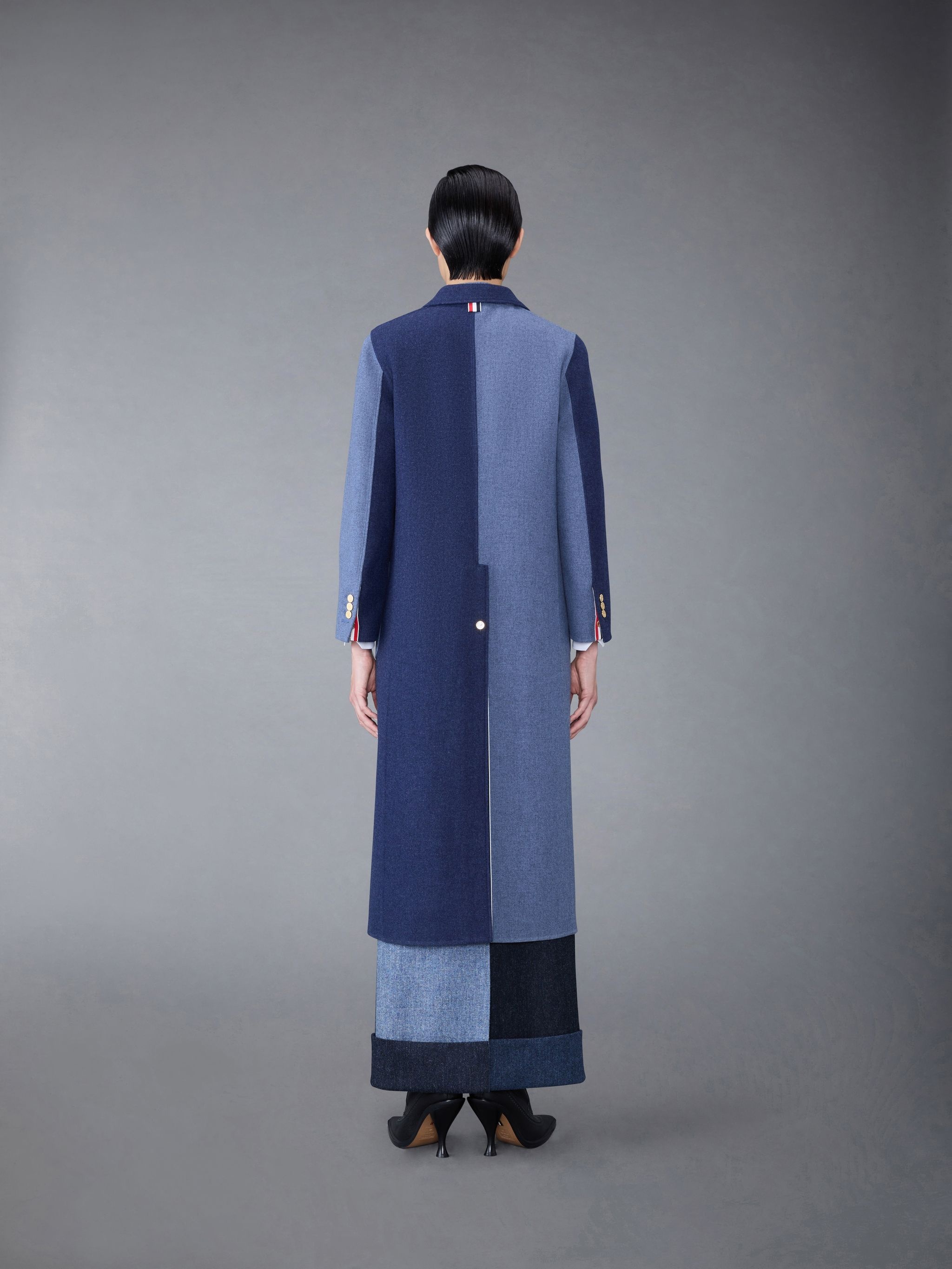 Fun-Mix Double Face Melton Elongated Sack Overcoat - 2