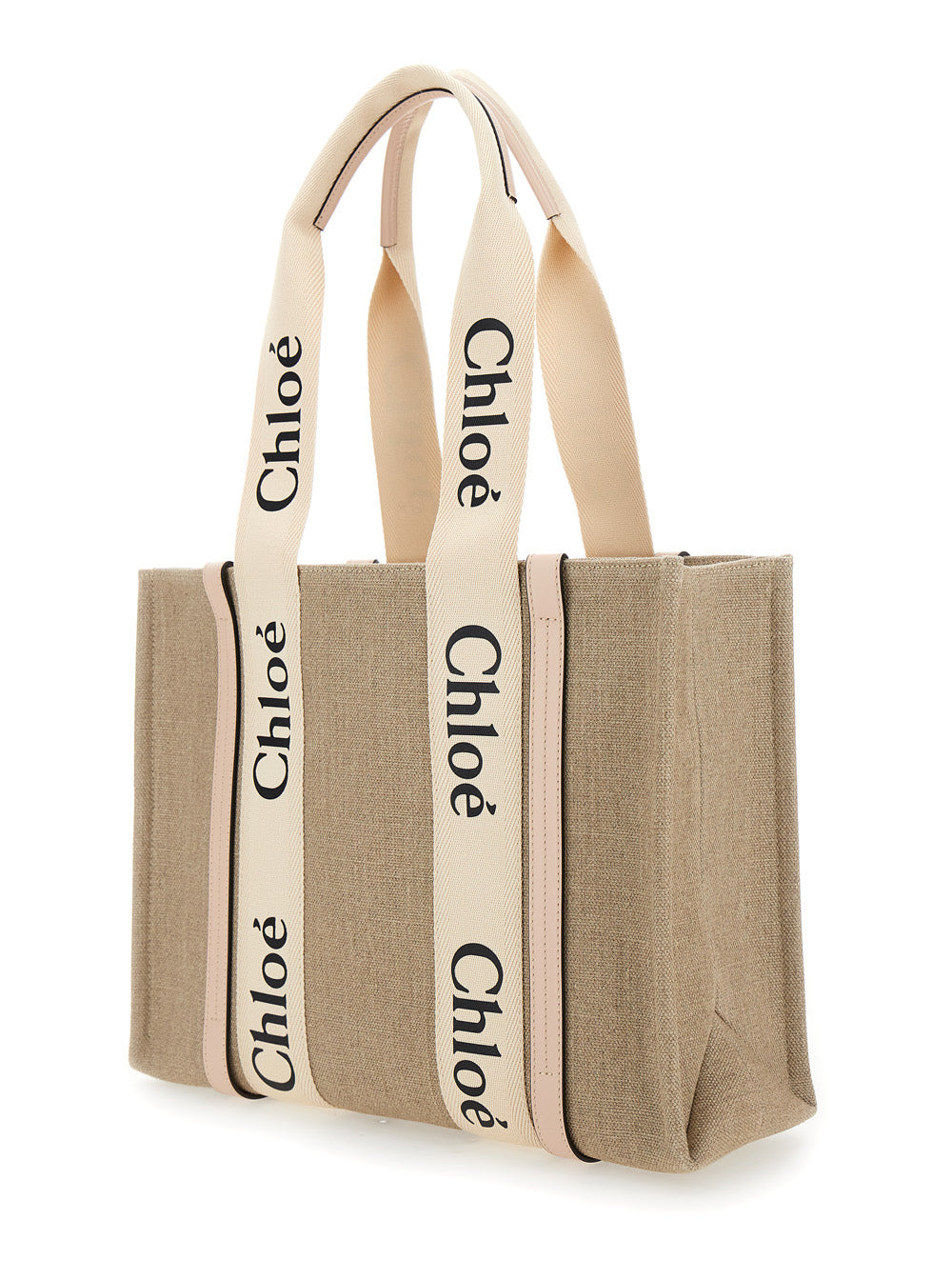 Chloé Women 'Medium Woody' Beige Handbag With Logo In Canvas Woman - 2