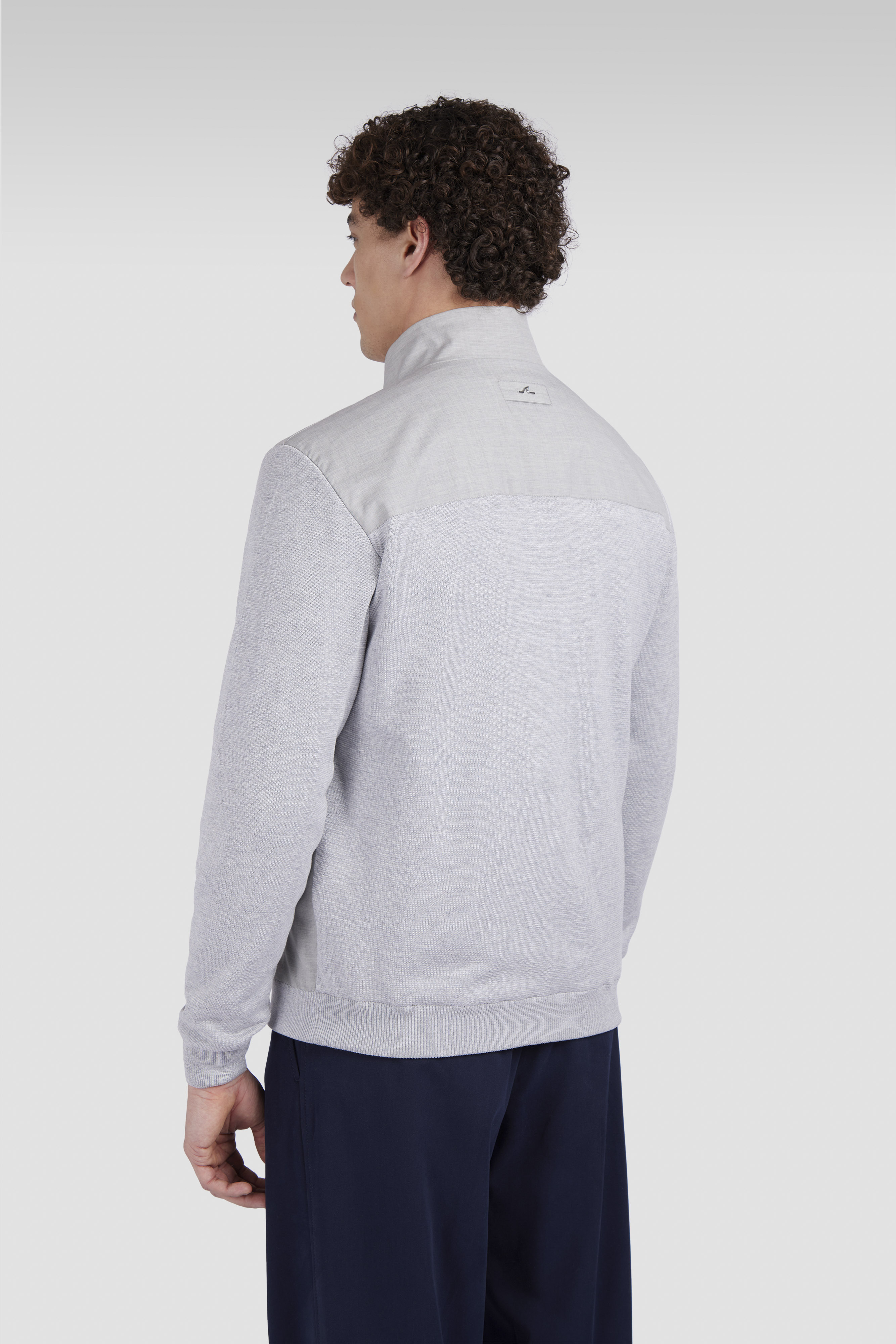 ZIPPED SWEATER IN WOOL AND SILK AND COTTON AND SILK - 3