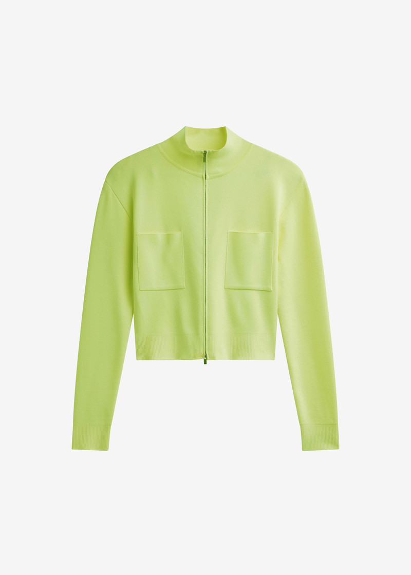 Juilly Knit Zip Cardigan - Lime 1