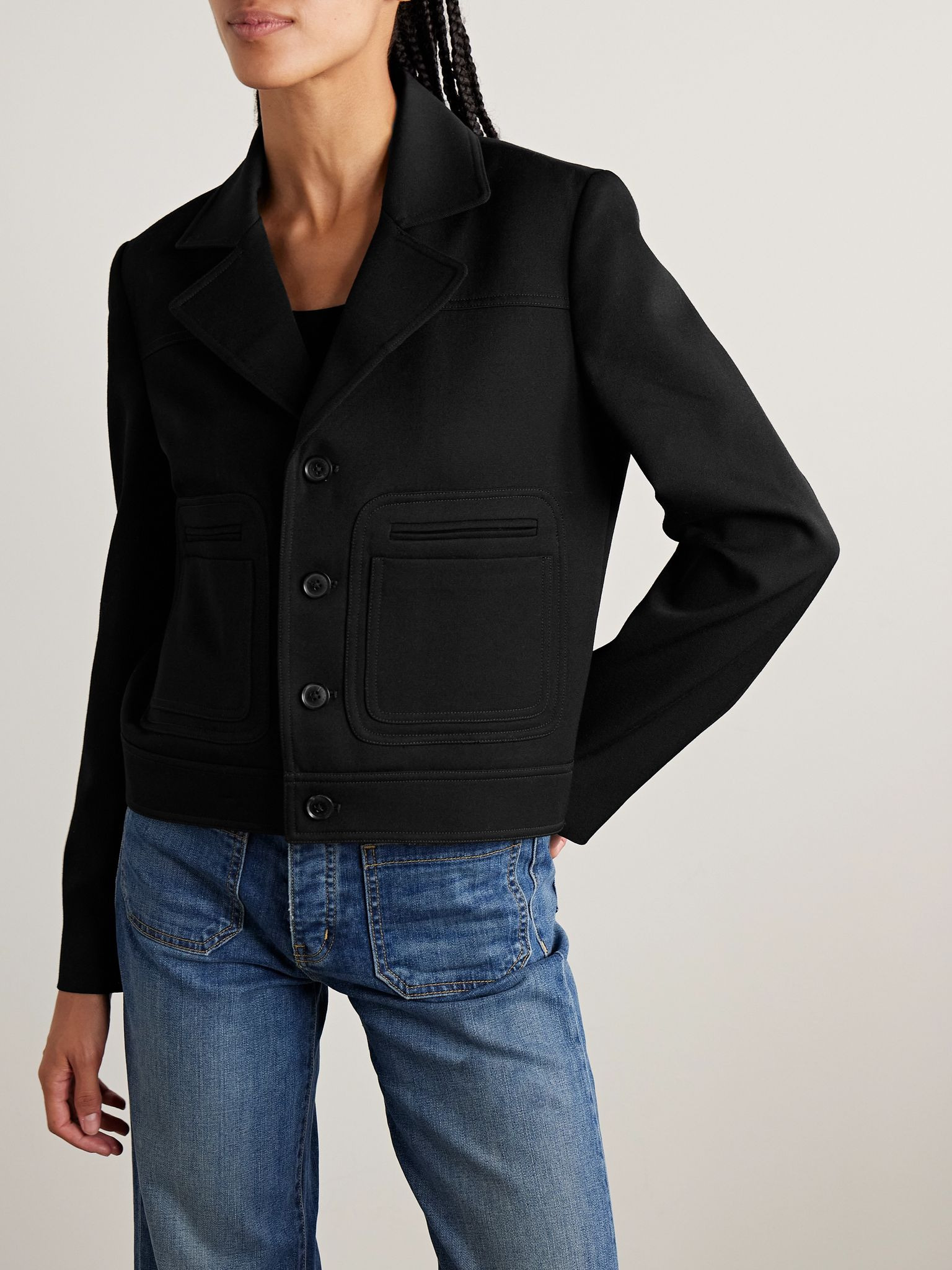 Georgy wool-gabardine jacket Black - 3