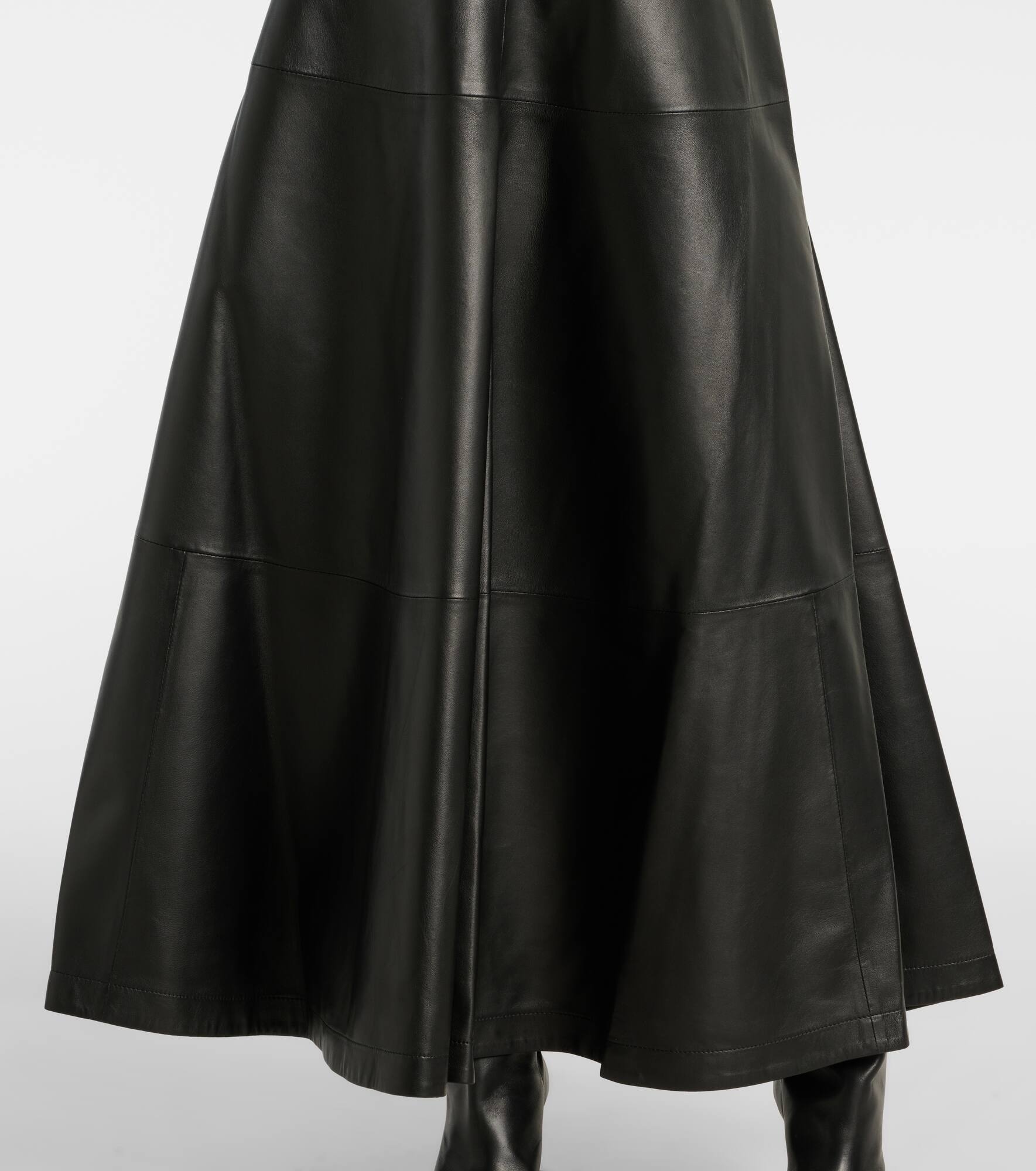 Varda leather midi skirt - 5