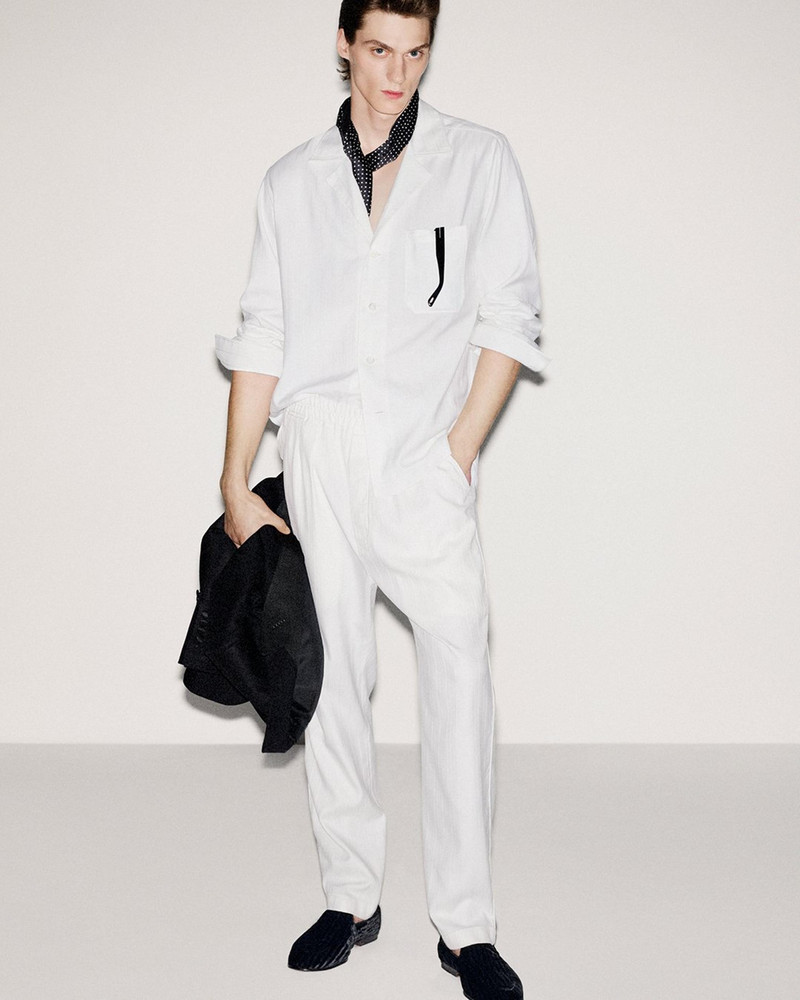 HERRINGBONE STRIPE PLEATED LOUNGE PANT 6