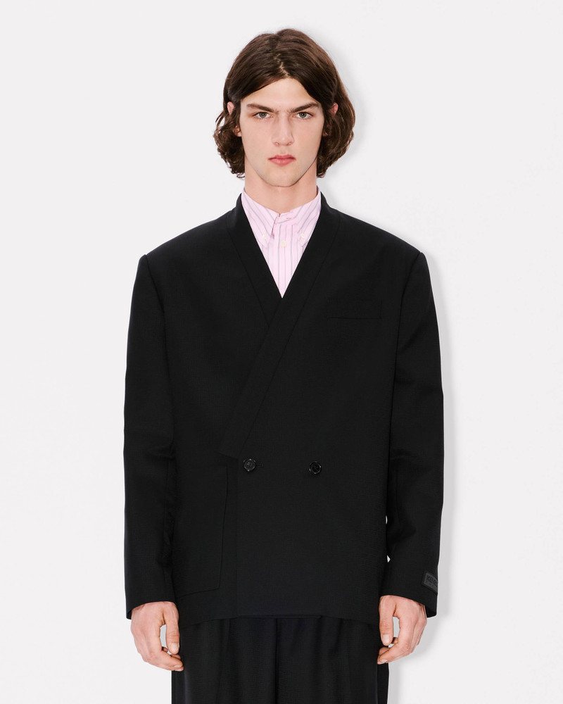 'KENZO Weave' kimono tailored jacket in wool jacquard 4