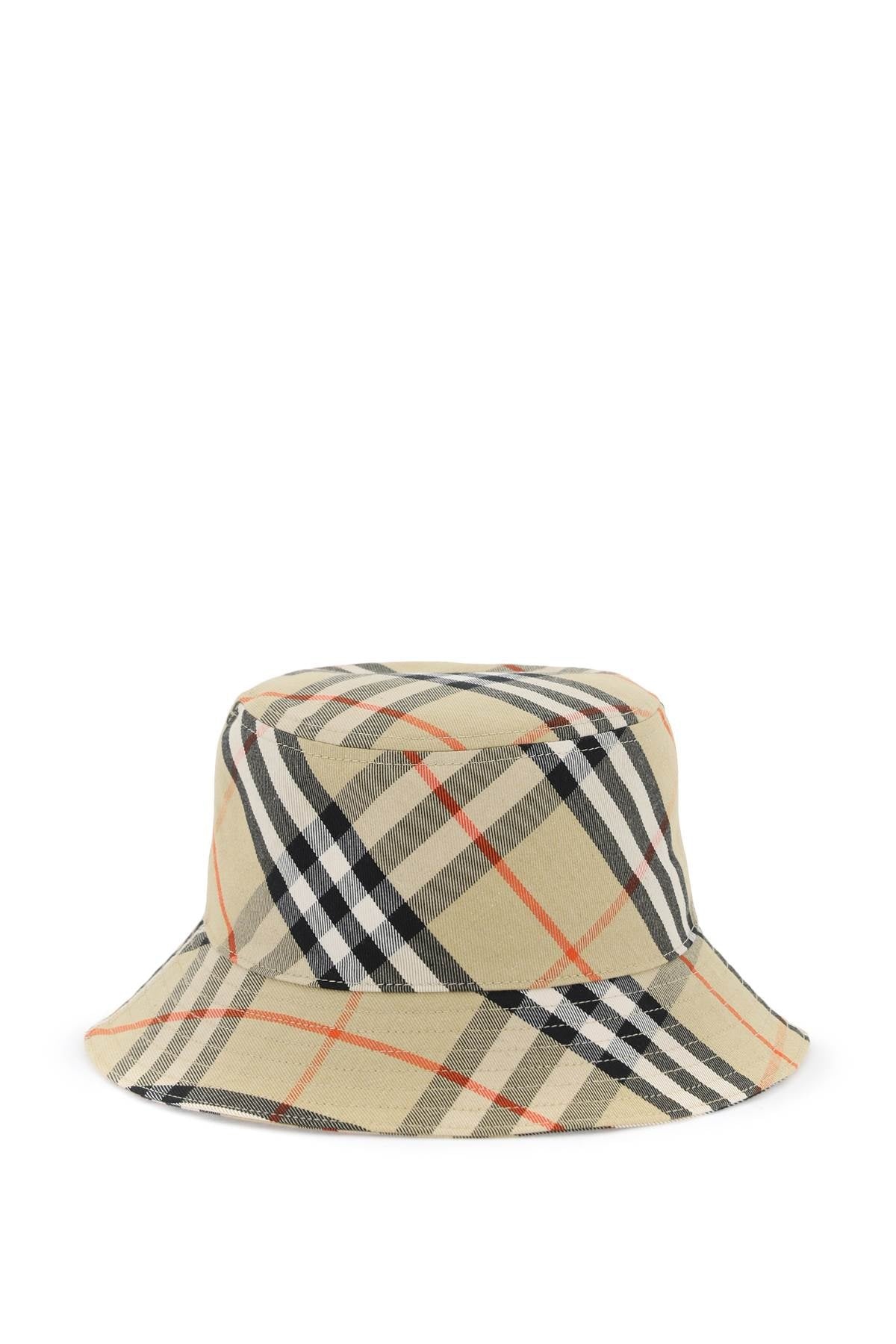 Burberry Ered Cotton Blend Bucket Hat With Nine Words Women - 1