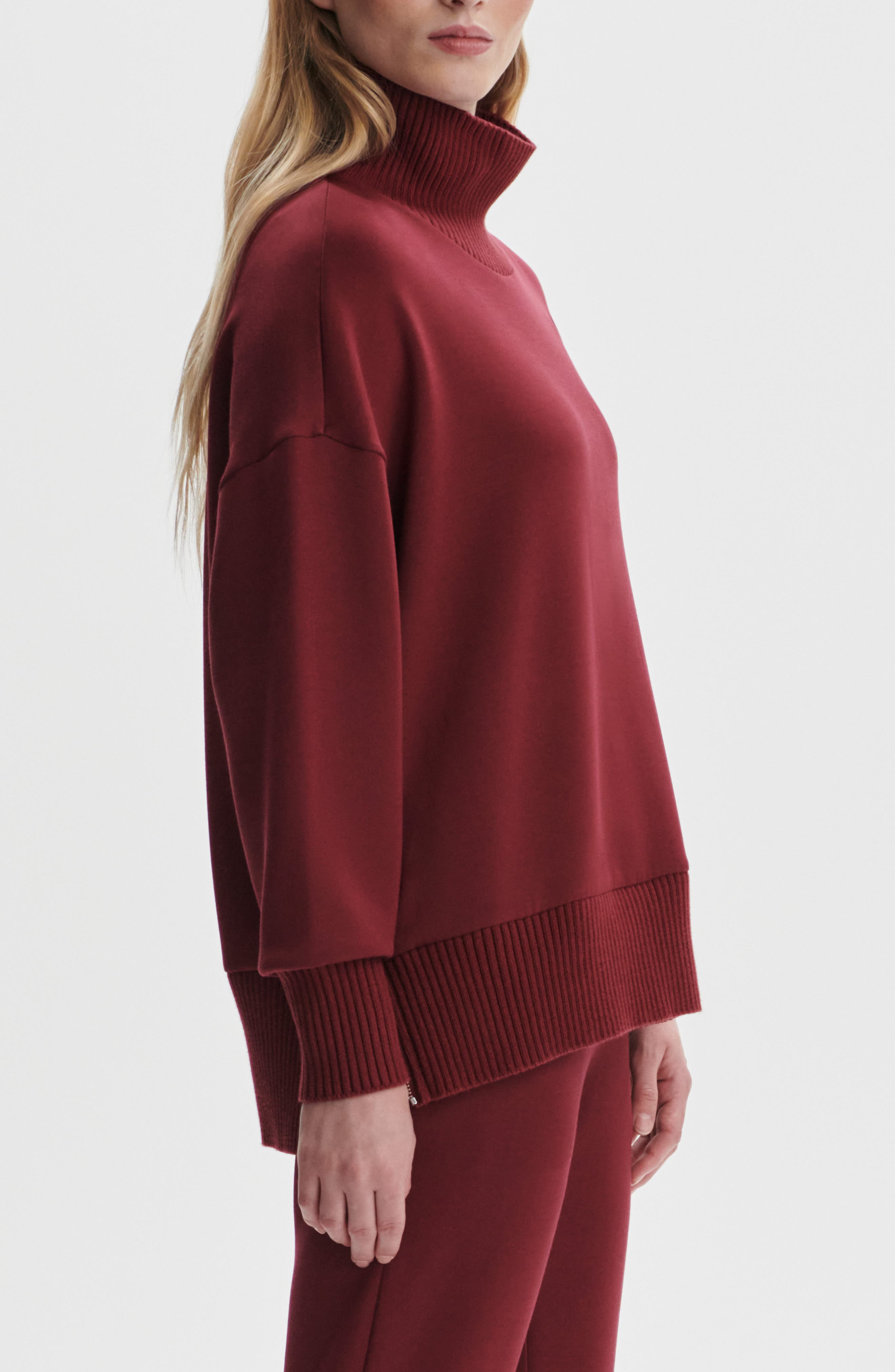 Varley Barker Turtleneck Sweatshirt in New Maroon at Nordstrom - 3