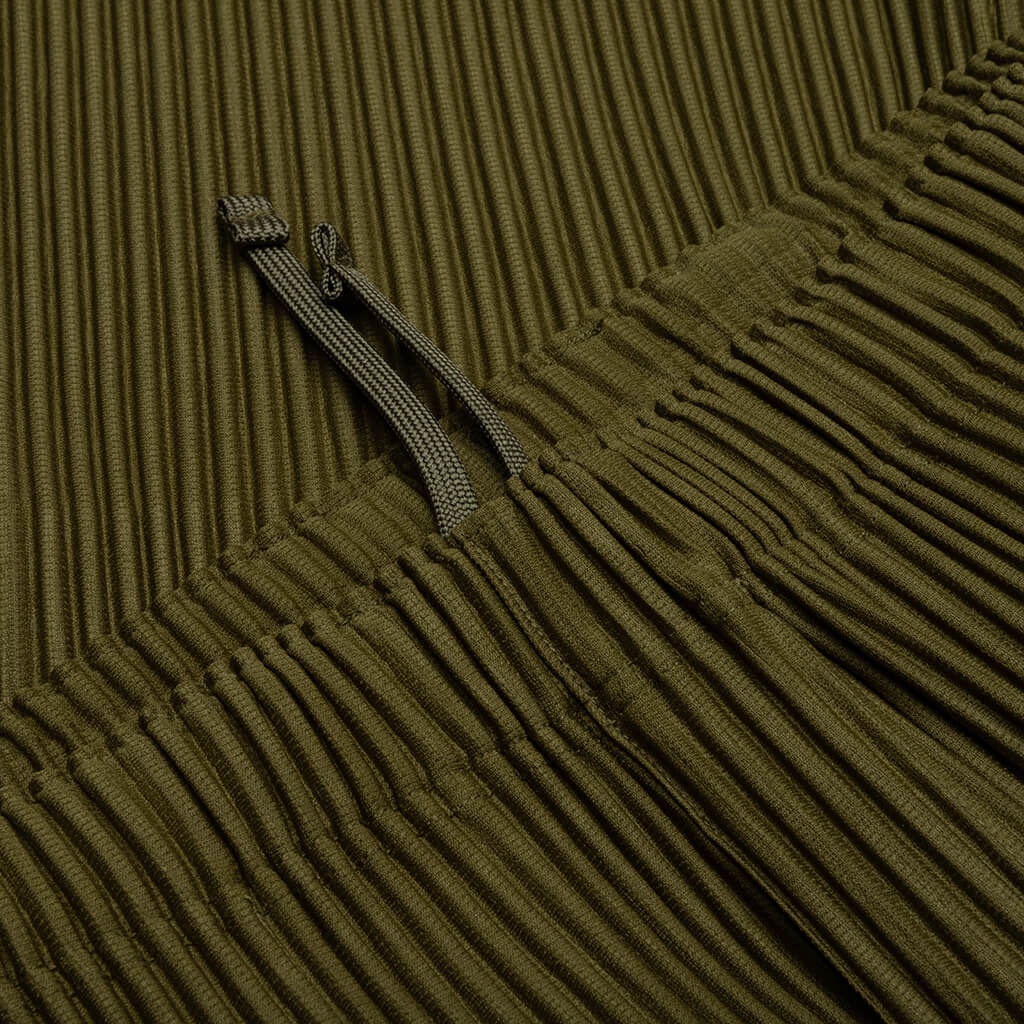 COLOR PLEATS SHORTS - OLIVE KHAKI - 3