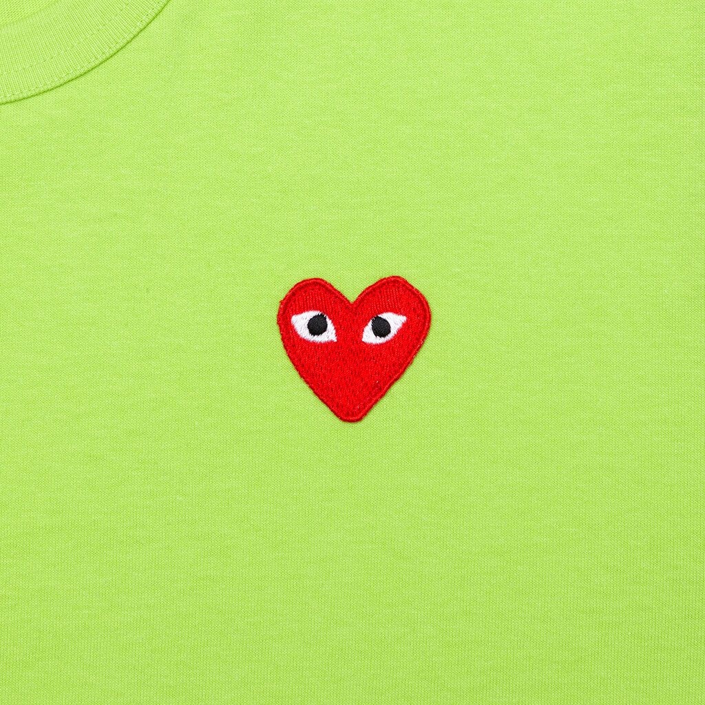 COMME DES GARCONS PLAY PASTELLE WOMEN'S RED EMBLEM T-SHIRT - GREEN - 4