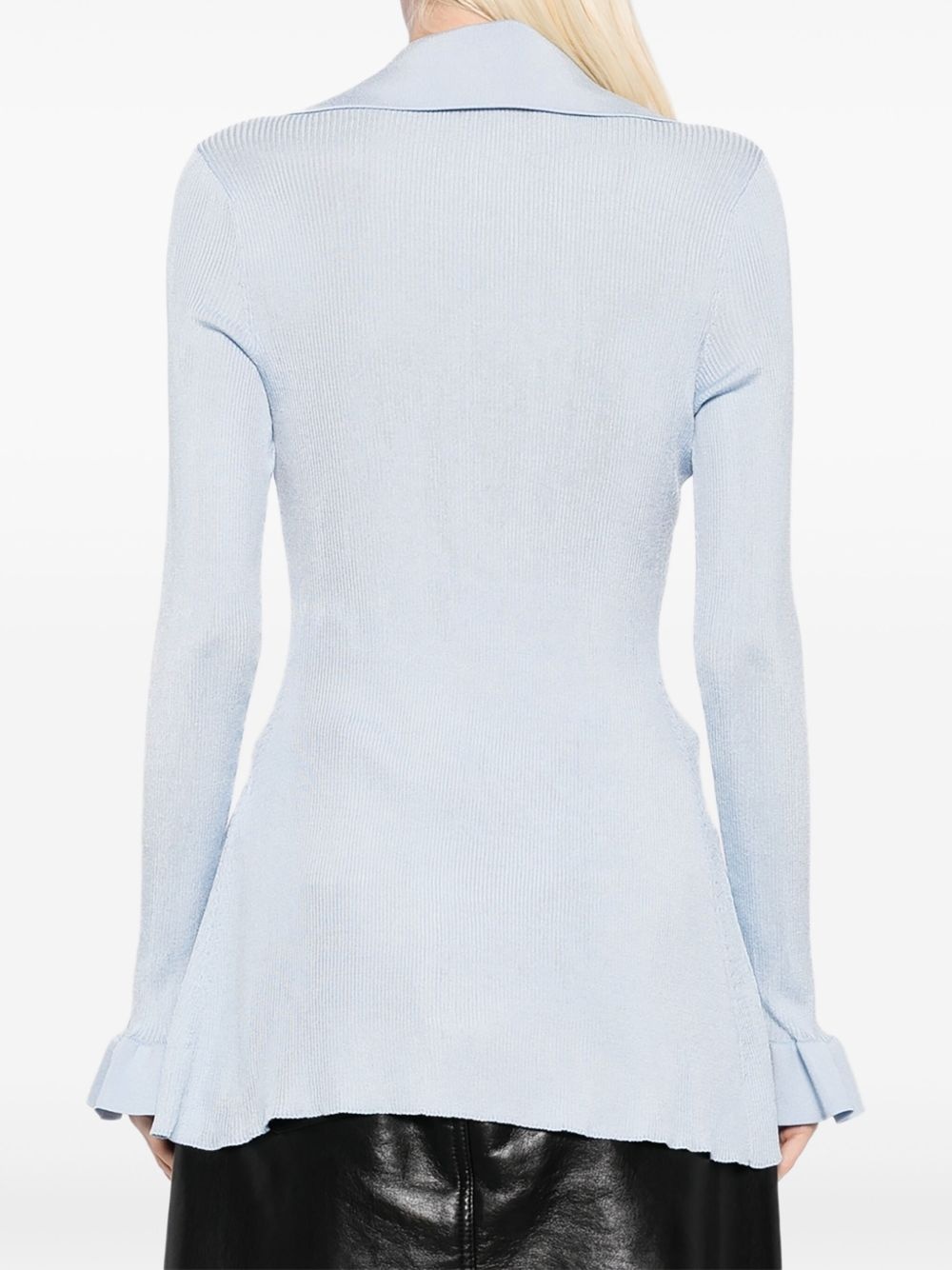 ribbed knit longline top - 4